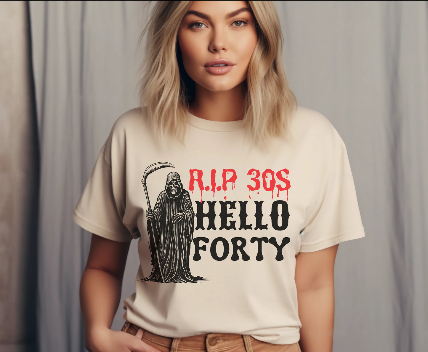 Halloween 40th Birthday shirt for men women RIP 30s Gothic gift for him her trendy 40th Halloween Shirt