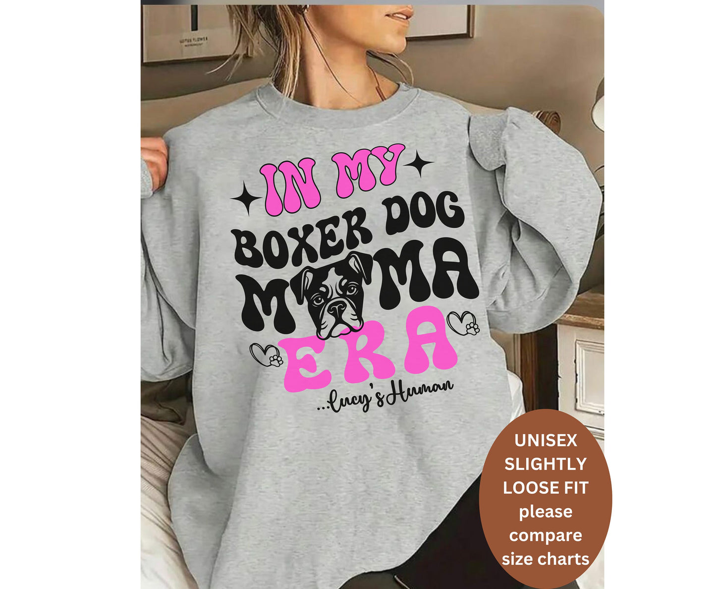 In my BOXER Dog MAMA ERA Tee Shirt Hoodie Sweatshirt Boxer  Custom Pet Name Retro dog Mama owner Christmas Gift for Women Pet Lover shirt