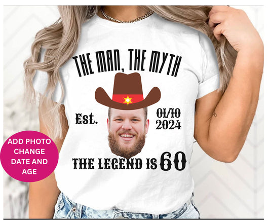 Happy 60th Birthday Cowboy Shirt for Men Women Personalized 50th 60th shirt gifts for men women