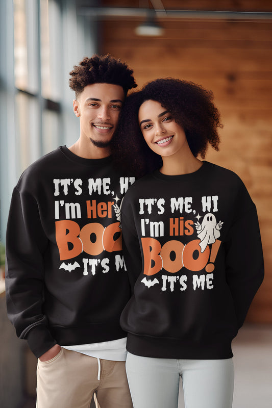 His and Hers Boo Halloween Sweatshirt tshirt Hoodie Funny Couple Matching halooween shirt