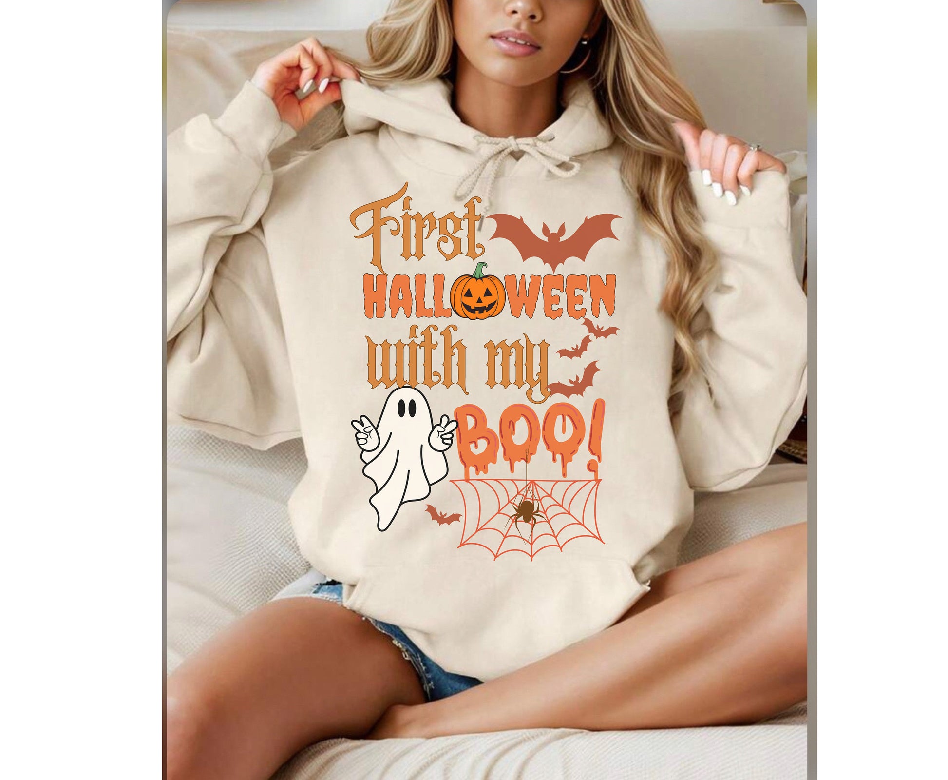 His and Hers Boo Halloween Sweatshirt tshirt Hoodie Funny Couple Matching halooween shirt