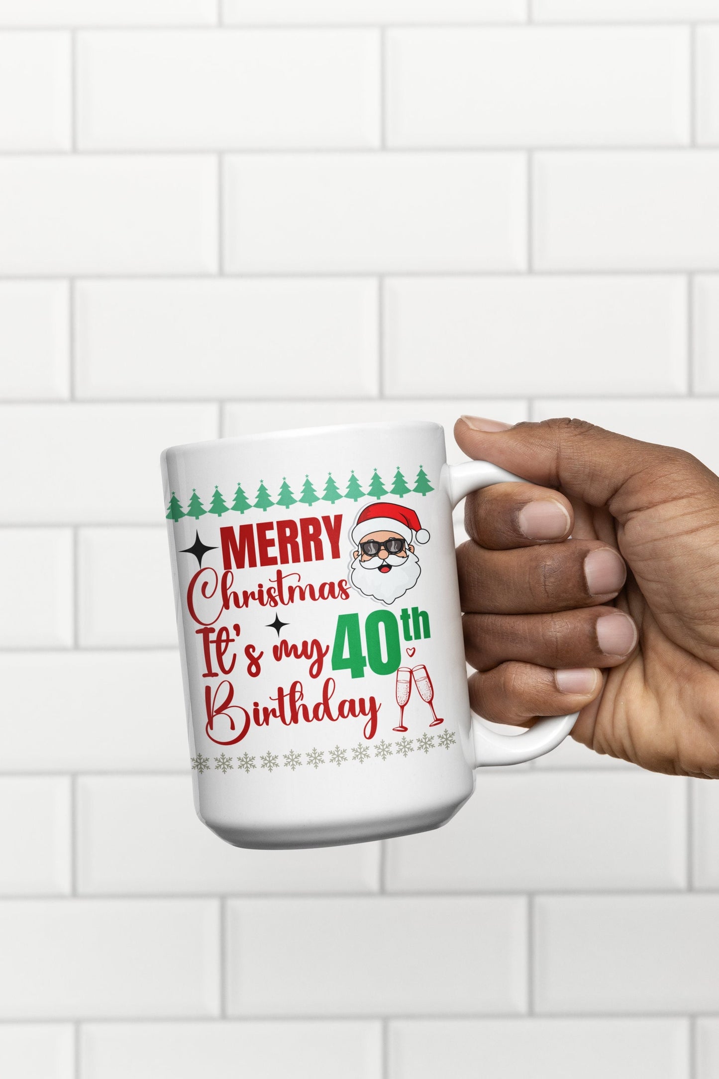 30th 40th 50th Custom Christmas Mug Gift for Men Women Xmas Birthday Mug Gift for Wife Husband Mom Dad Birth-Mas Merry Christmas Mug for her