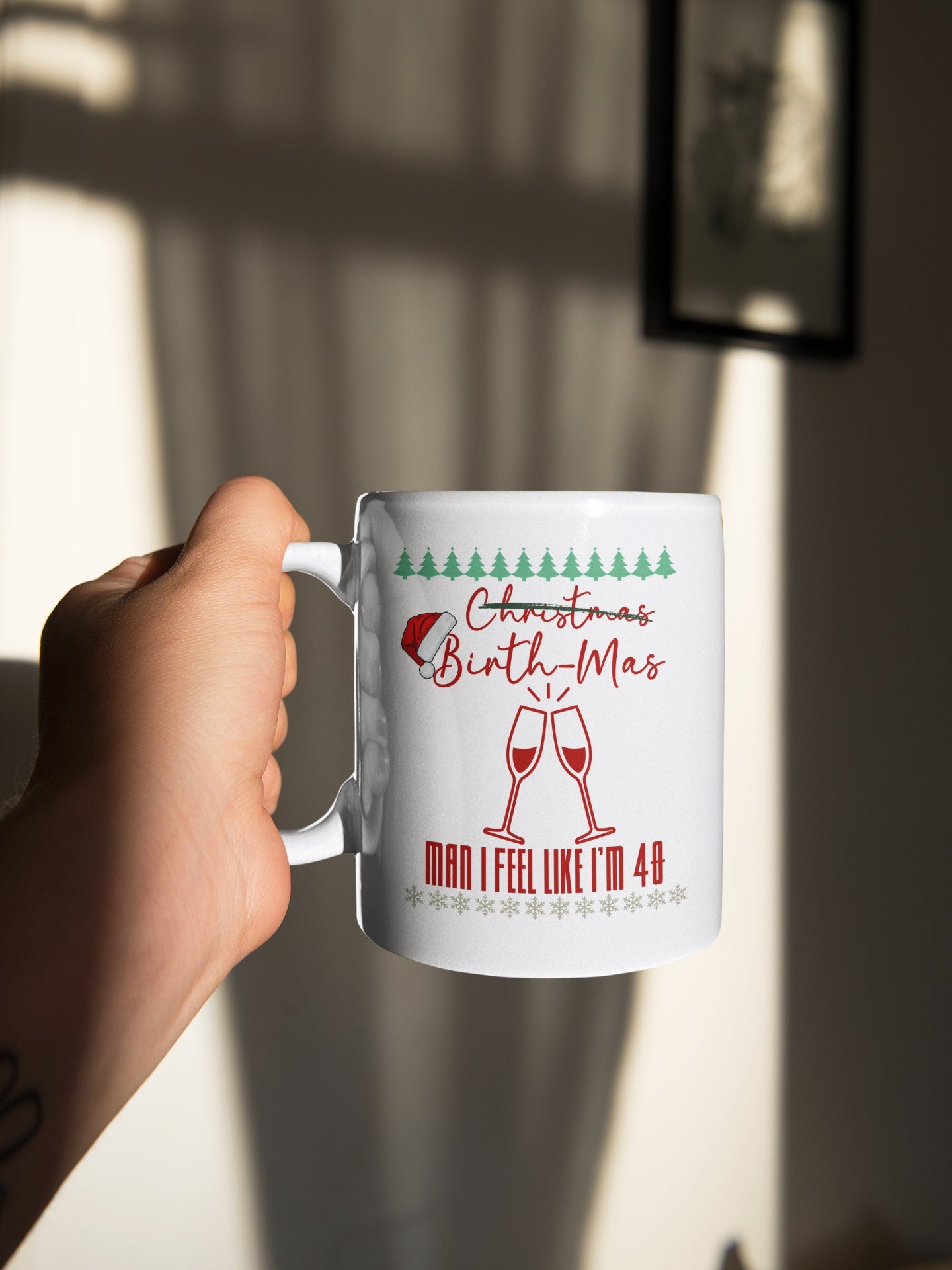 30th 40th 50th Custom Christmas Mug Gift for Men Women Xmas Birthday Mug Gift for Wife Husband Mom Dad Birth-Mas Merry Christmas Mug for her