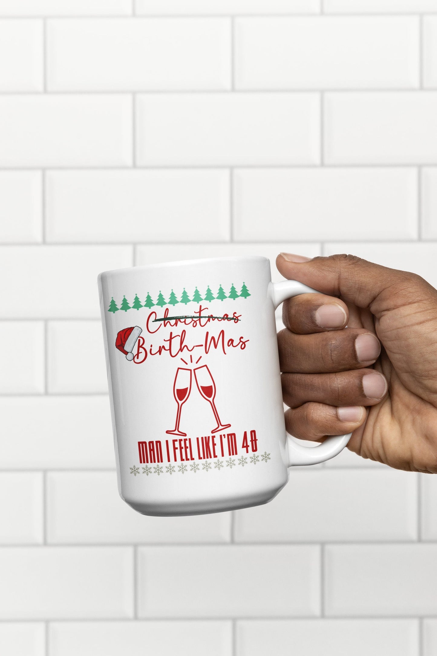 30th 40th 50th Custom Christmas Mug Gift for Men Women Xmas Birthday Mug Gift for Wife Husband Mom Dad Birth-Mas Merry Christmas Mug for her