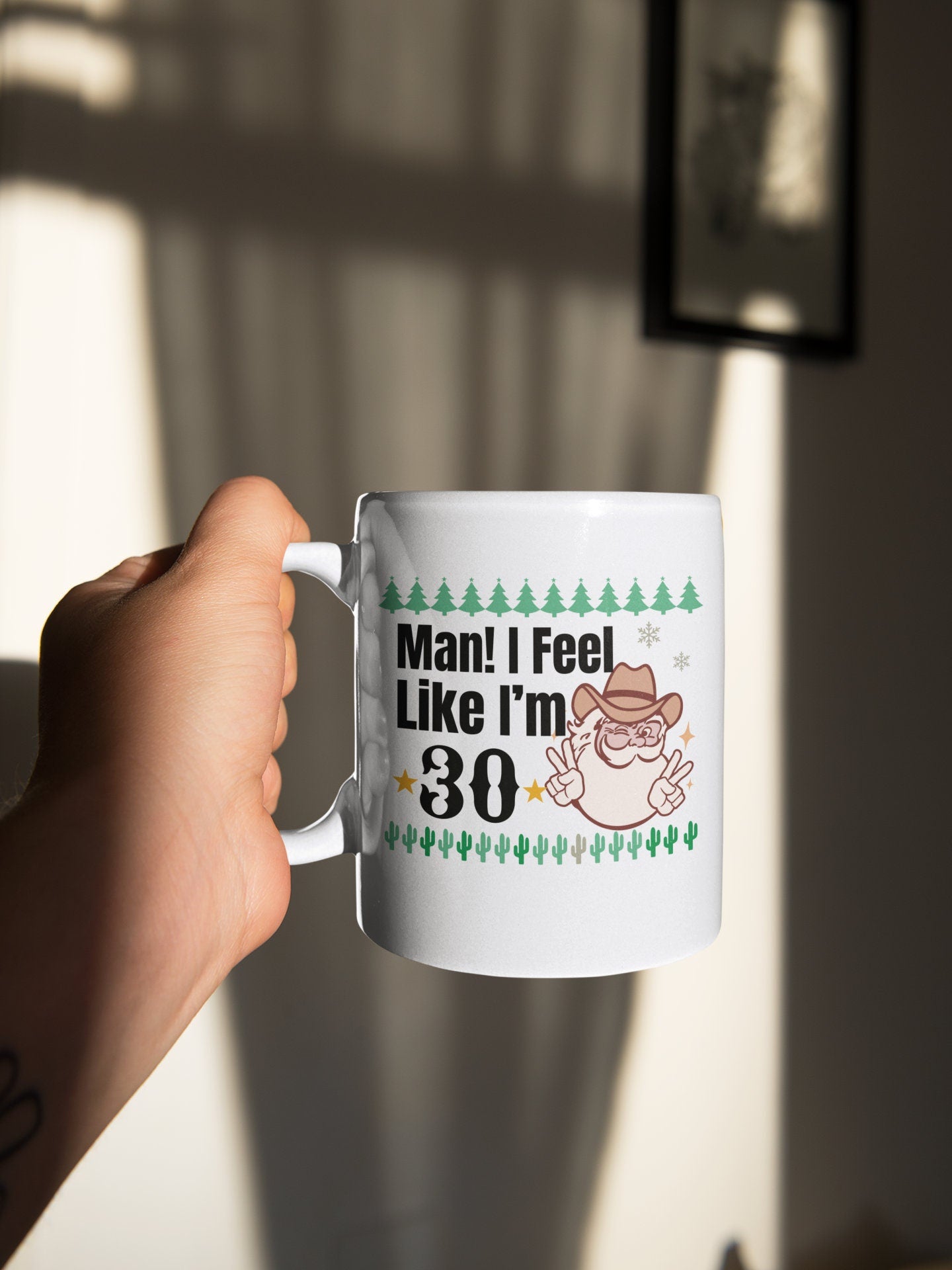 30th 40th 50th Custom Christmas Mug Gift for Men Women Xmas Western Birthday Mug Gifts for Wife Husband Mom Dad COWGIRL Cowboy Mug for her