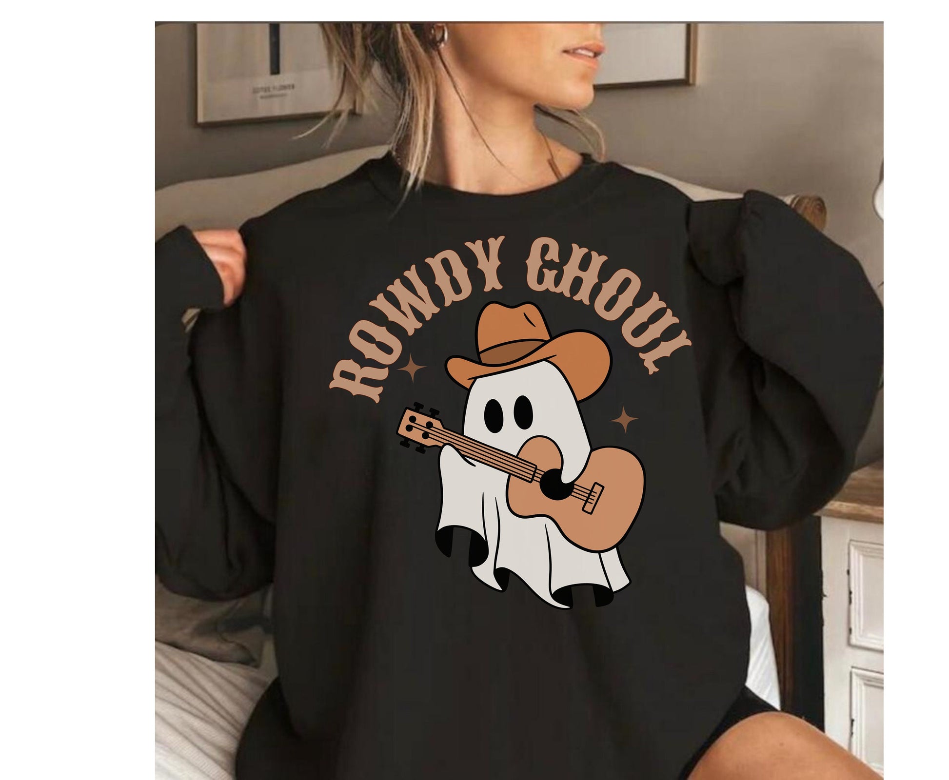 Cowgirl Cowboy Halloween Ghost Shirt for men women