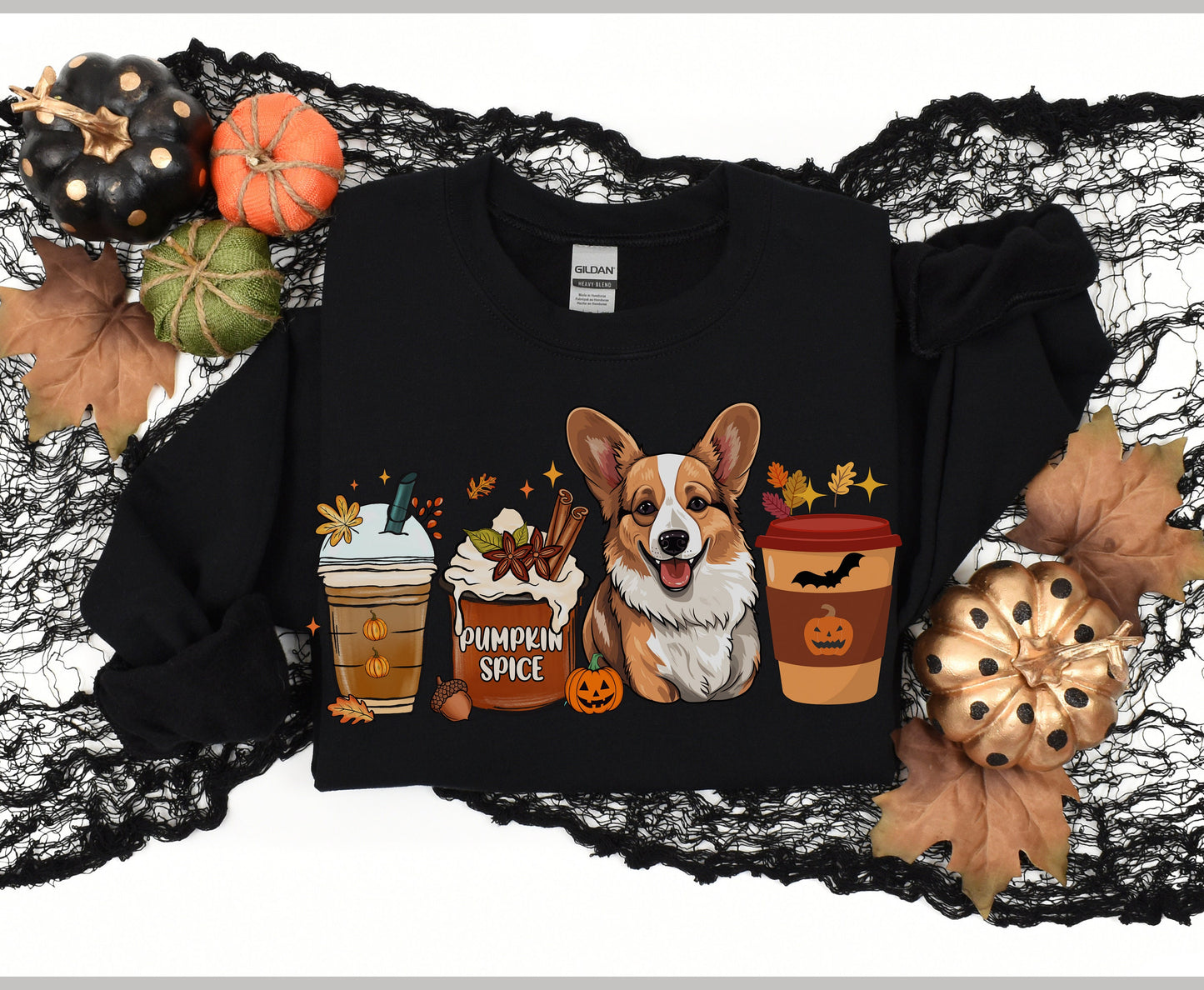 Corgi Dog Pumpkin Spice Fall Shirt gifts for Men Women Spooky Corgi Dog Mom DOG Dad Halloween Tee Shirts Sweatshirt Dog Lover Fall Hoodie