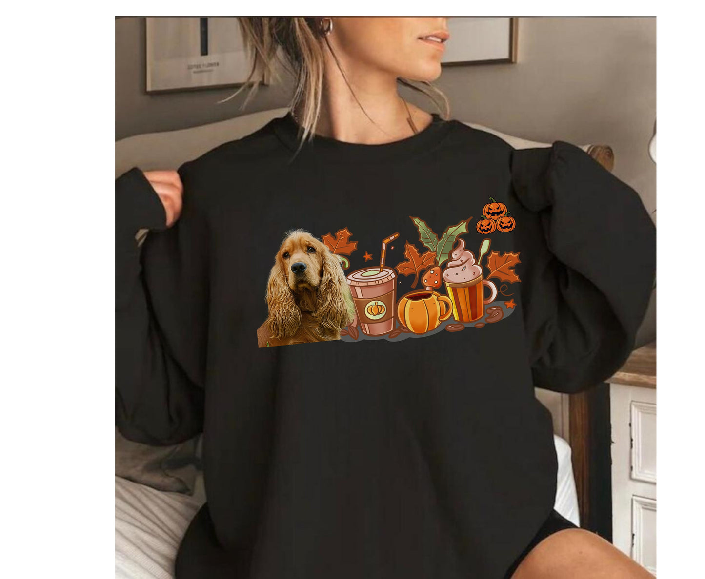 Cocker Spaniel Fall Halloween Shirt gift for men women