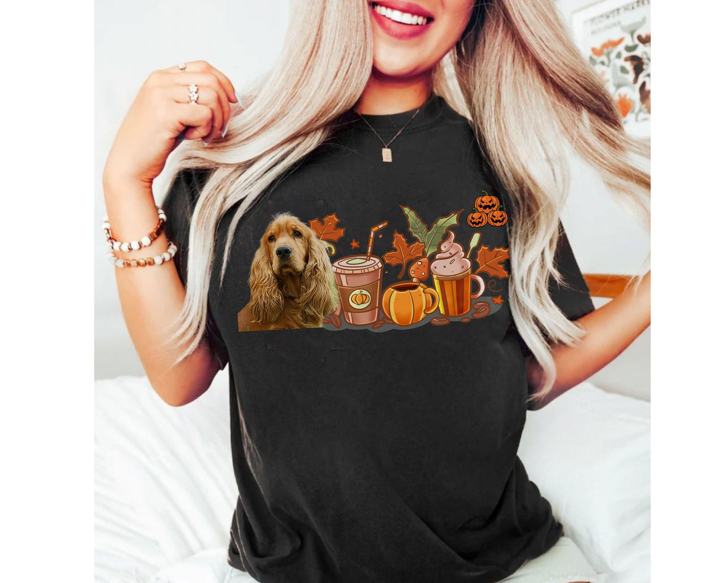 Cocker Spaniel Fall Halloween Shirt gift for men women