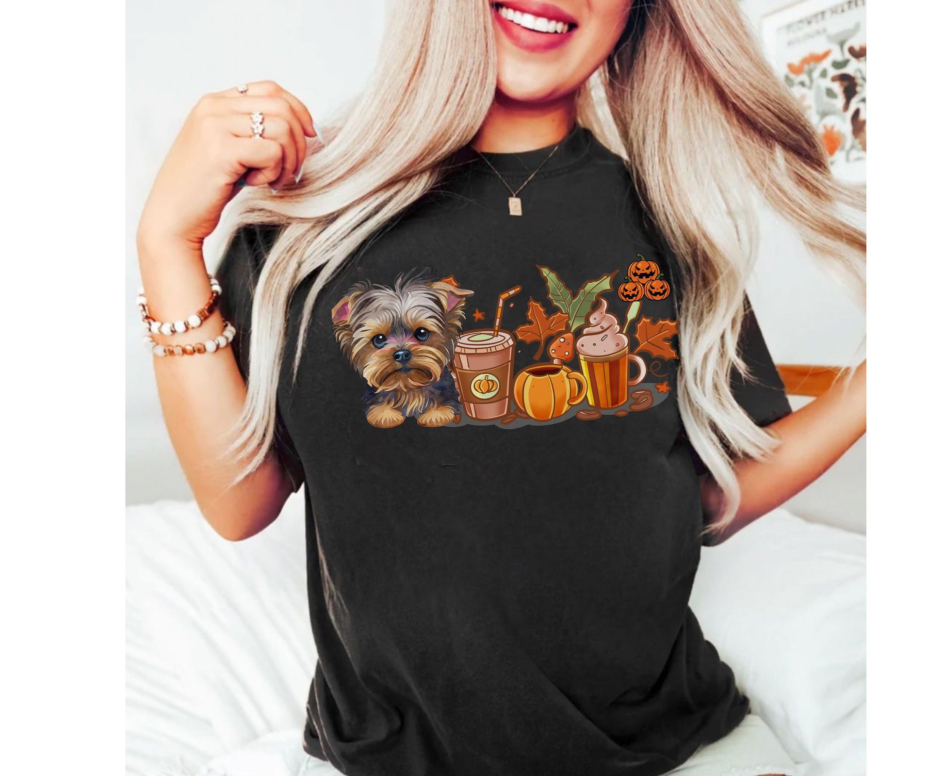 Yorkshire Terrier coffee lover fall shirt for men women