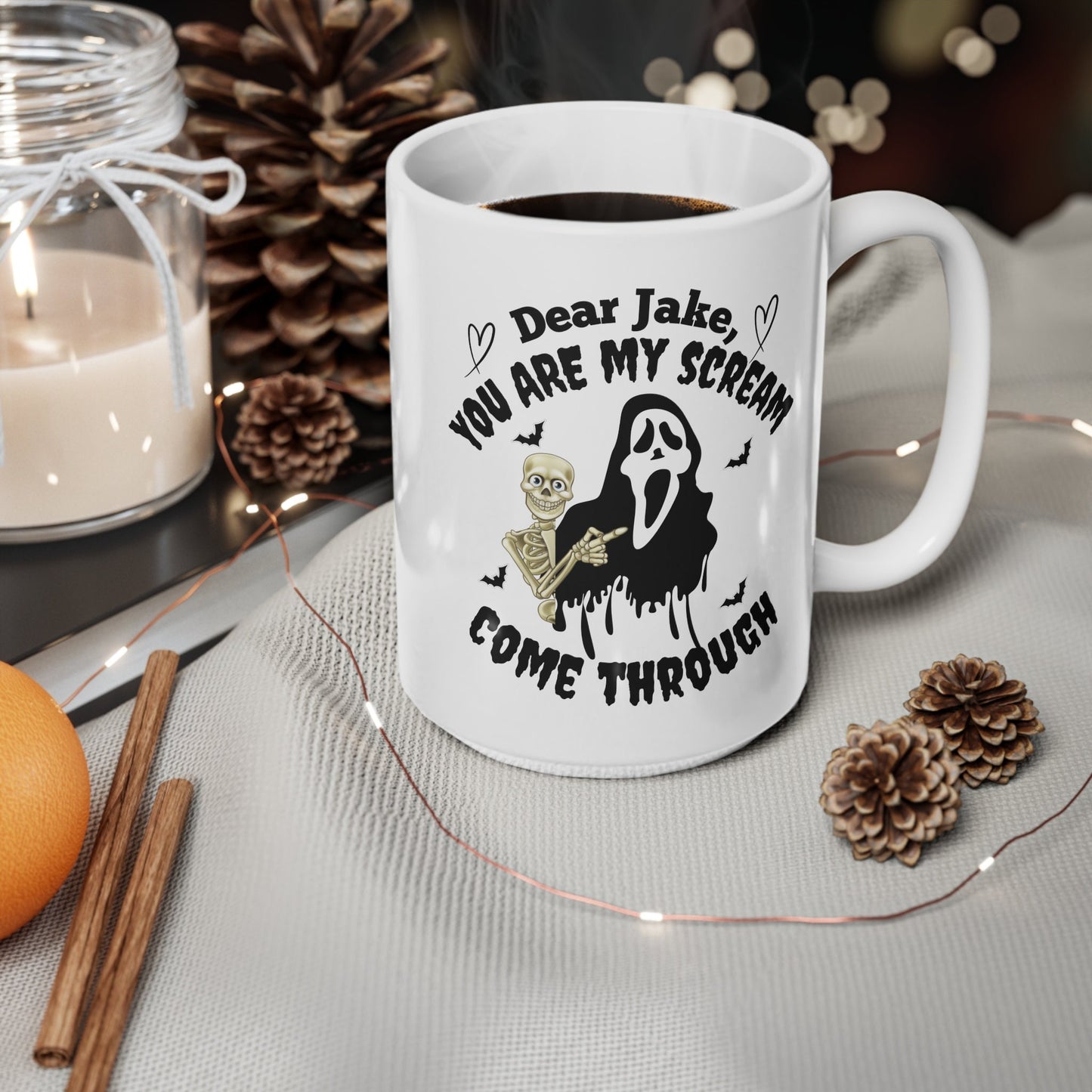 Personalized Halloween Scream mug gift for husband wife Bestie friend boyfriend girlfriend