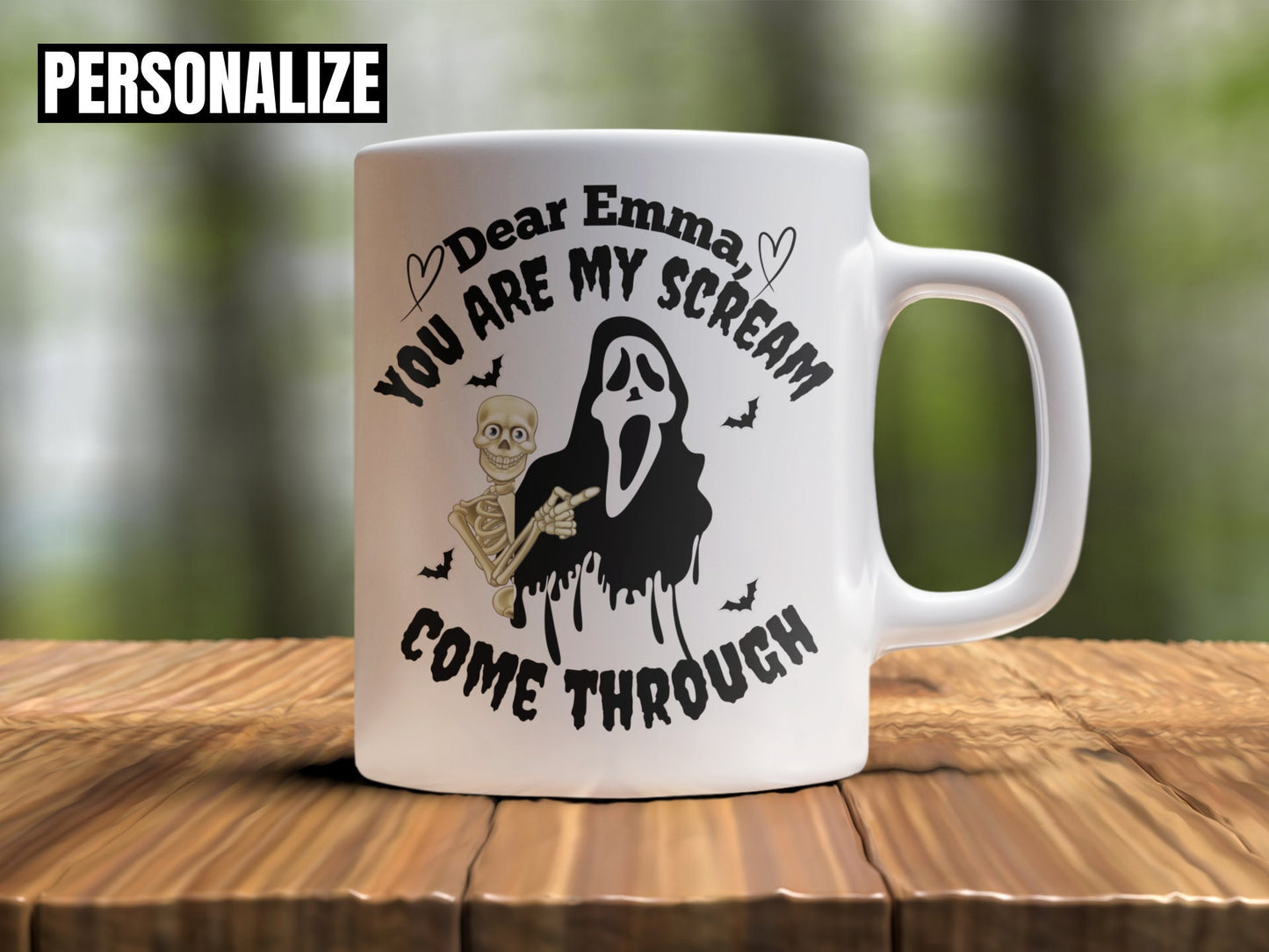 Personalized Halloween Scream mug gift for husband wife Bestie friend boyfriend girlfriend