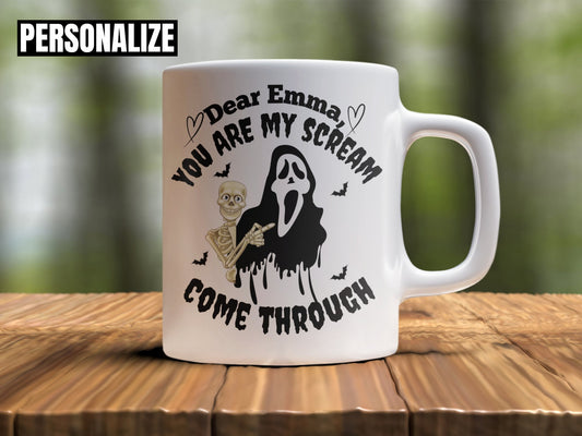 Personalized Halloween Scream mug gift for husband wife Bestie friend boyfriend girlfriend