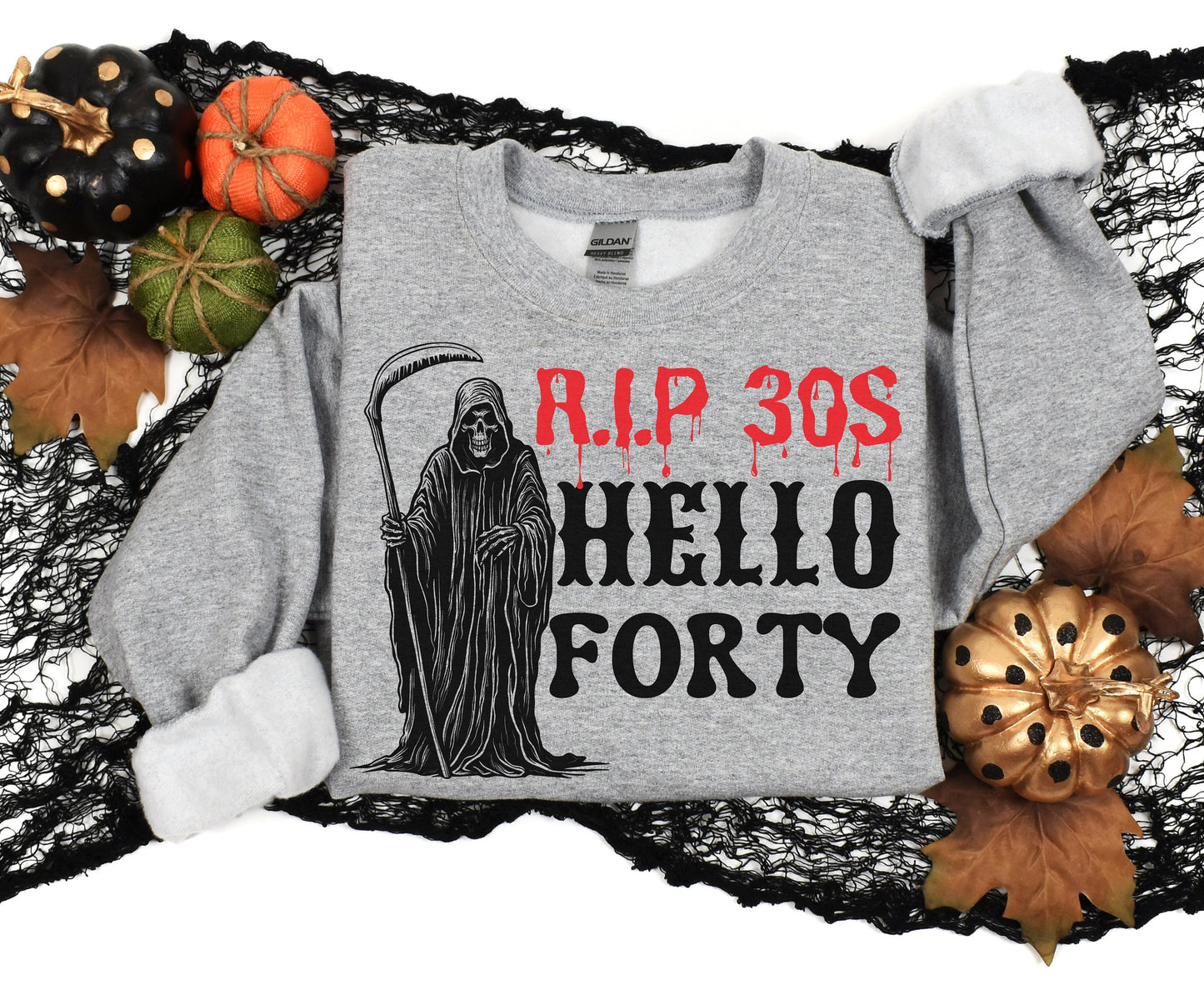 Halloween 40th Birthday shirt for men women RIP 30s Gothic gift for him her trendy 40th Halloween Shirt