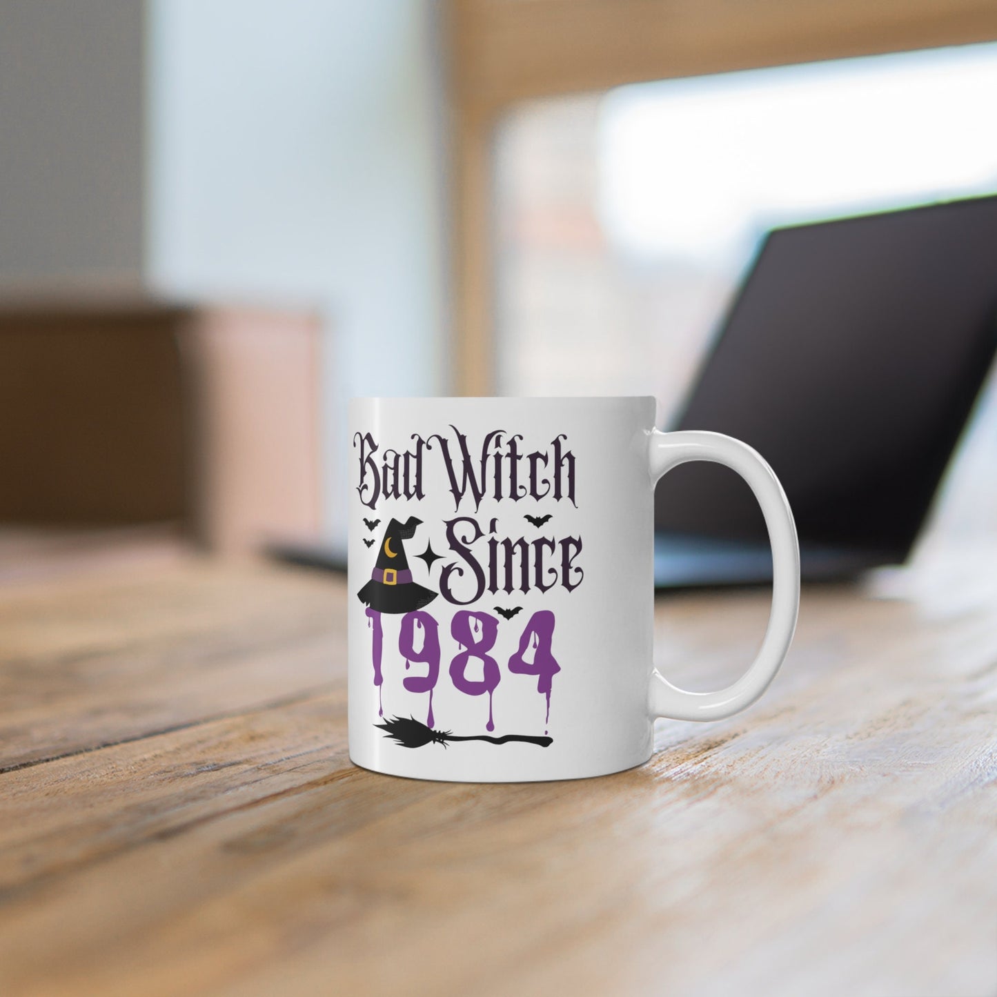 Bad Witch Since 1984 40th HALLOWEEN BIRTHDAY MUG Spooky mug Gift for Him Her Gothic Horror 40th Birthday Ceramic Halloween Mug for men women