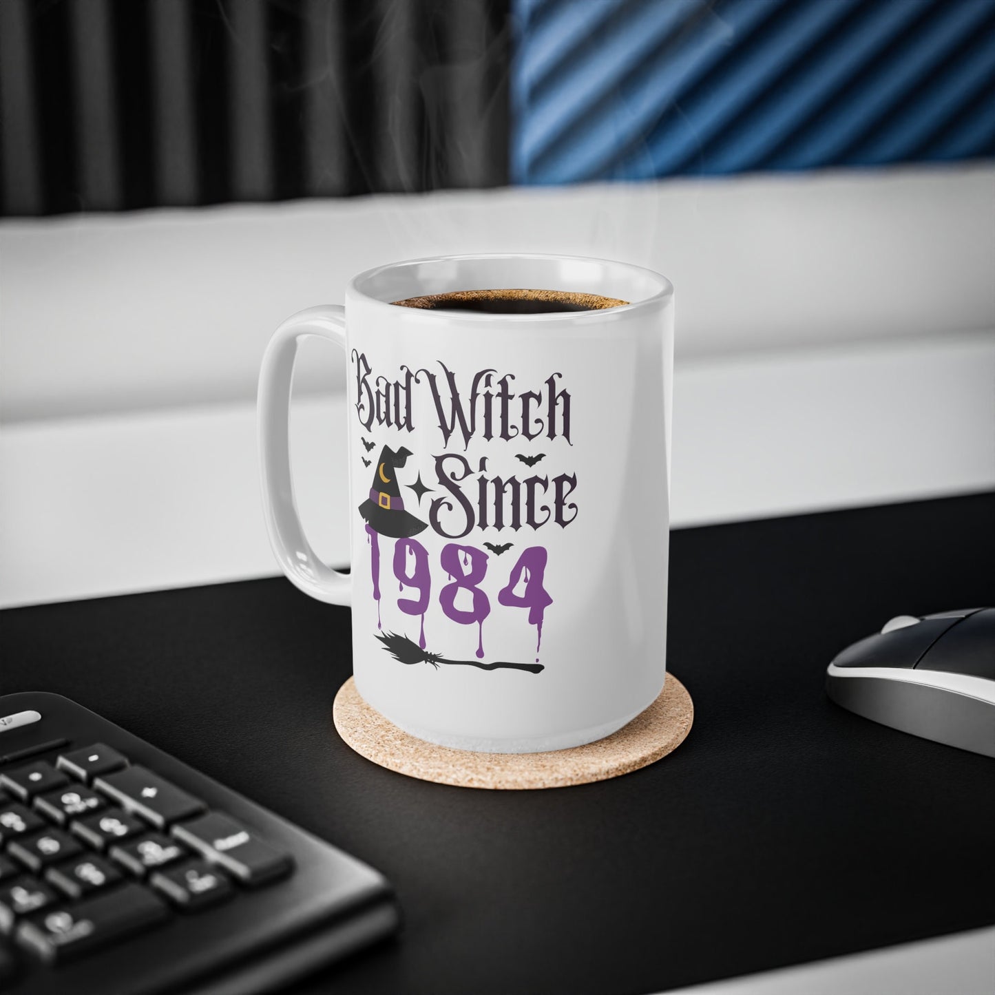 Bad Witch Since 1984 40th HALLOWEEN BIRTHDAY MUG Spooky mug Gift for Him Her Gothic Horror 40th Birthday Ceramic Halloween Mug for men women