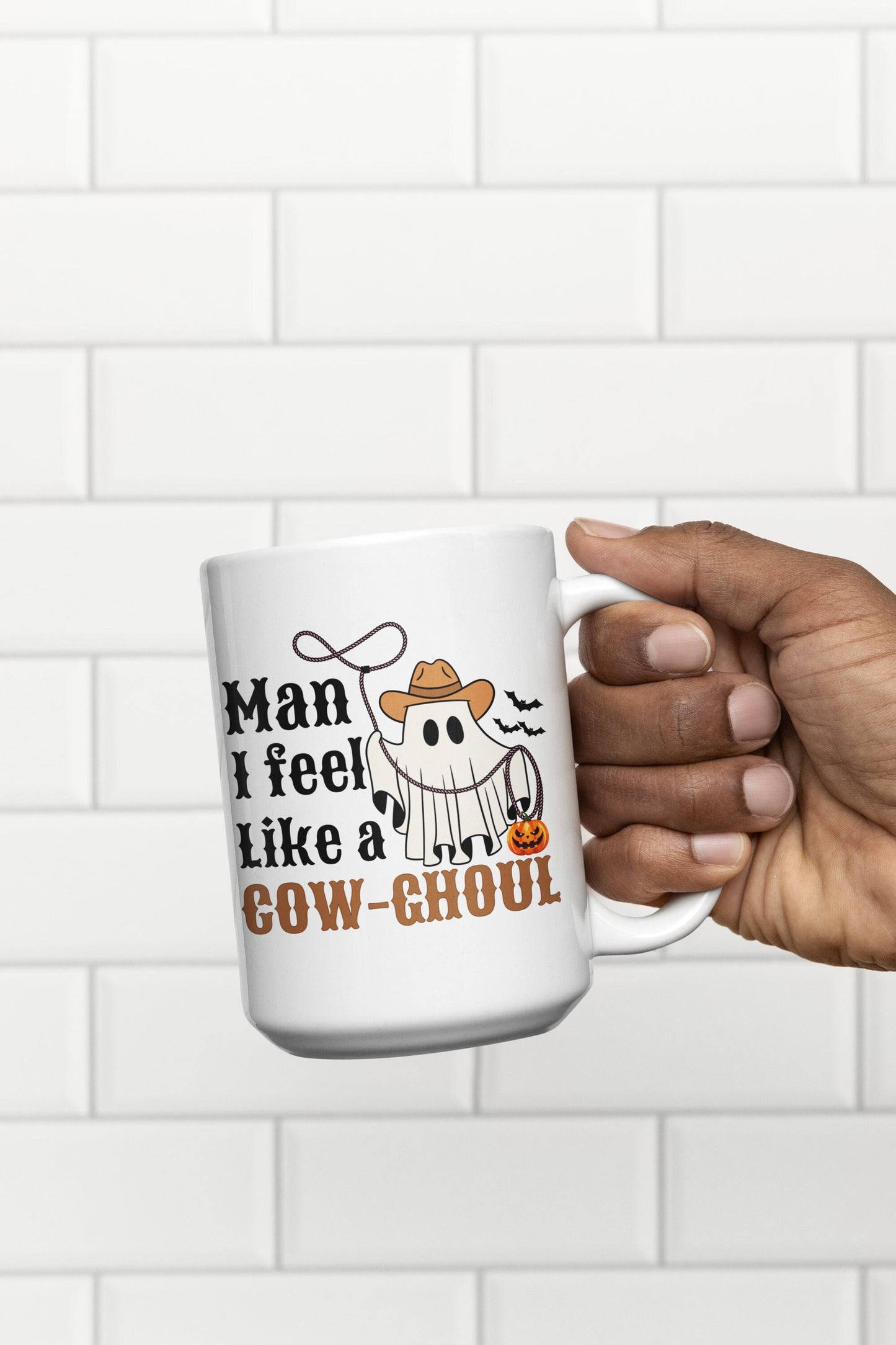 Spooky Cowgirl Halloween Mug I feel like a COW-GHOUL Spooky Cowgirl Halloween Mug gifts for her Fun Cowboy Country Ghoul Mug for men women