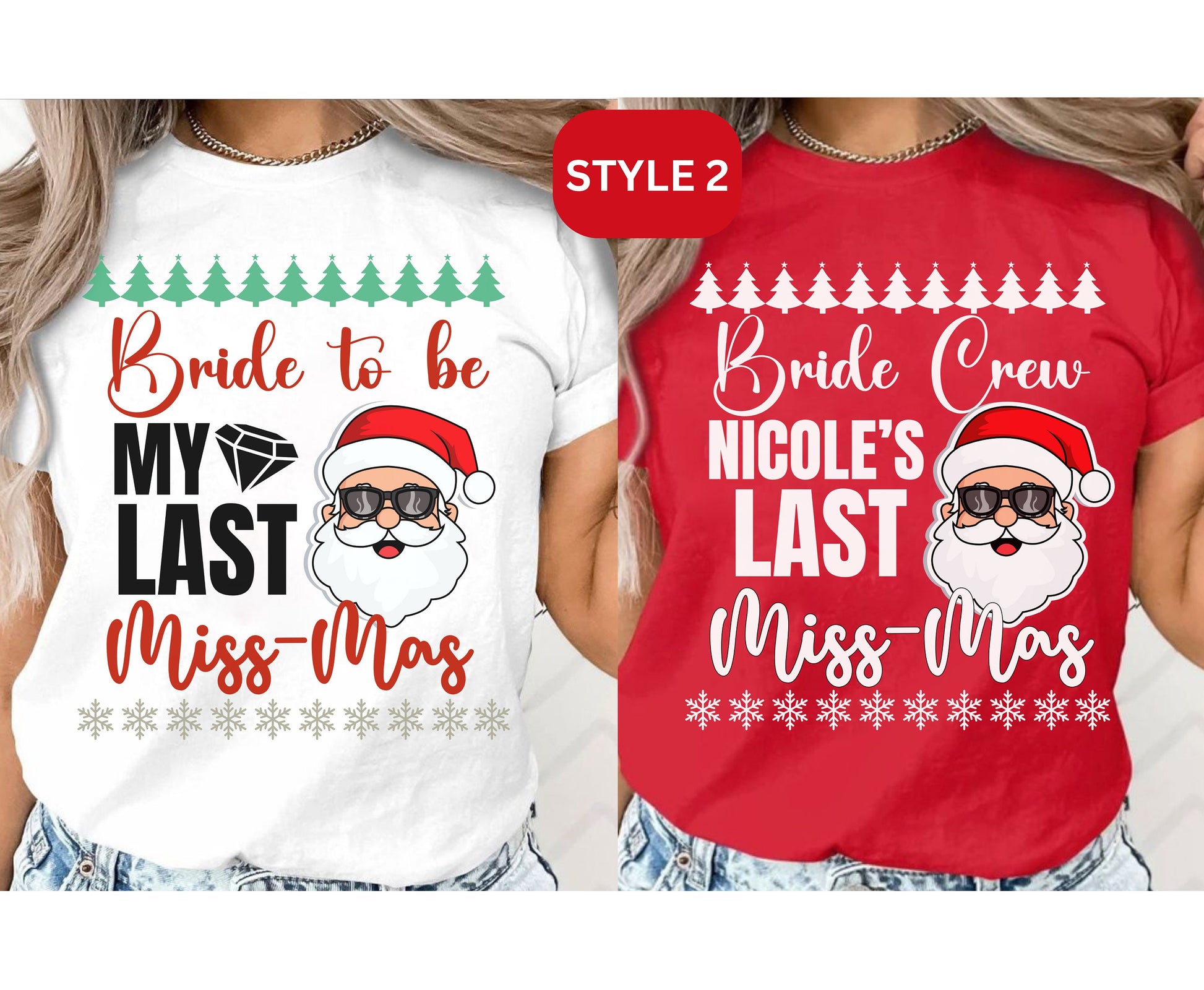 Christmas Bachelorette Jumpers for Bride Bridesmaid Xmas Themed Hen Party shirt