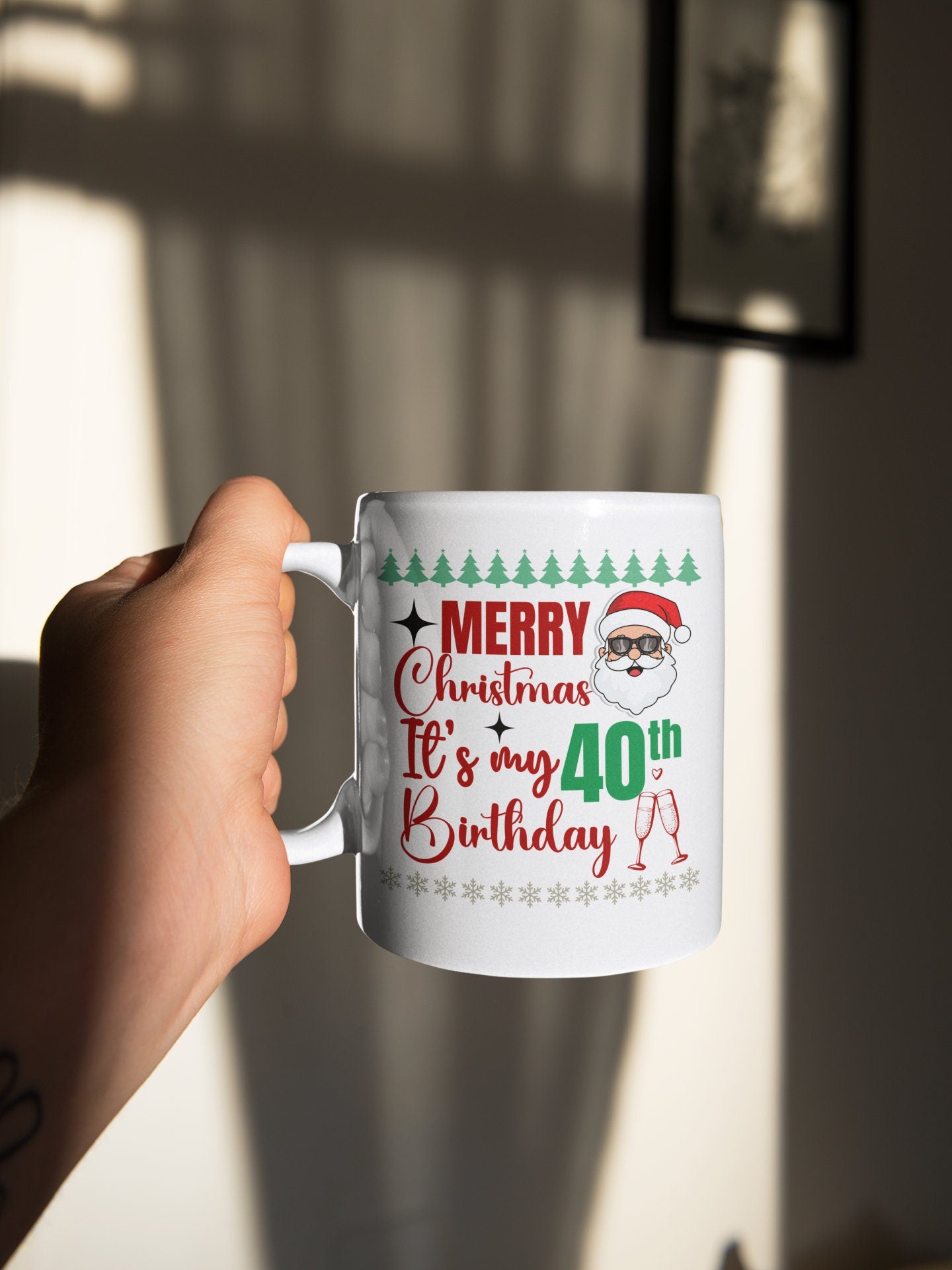 30th 40th 50th Custom Christmas Mug Gift for Men Women Xmas Birthday Mug Gift for Wife Husband Mom Dad Birth-Mas Merry Christmas Mug for her