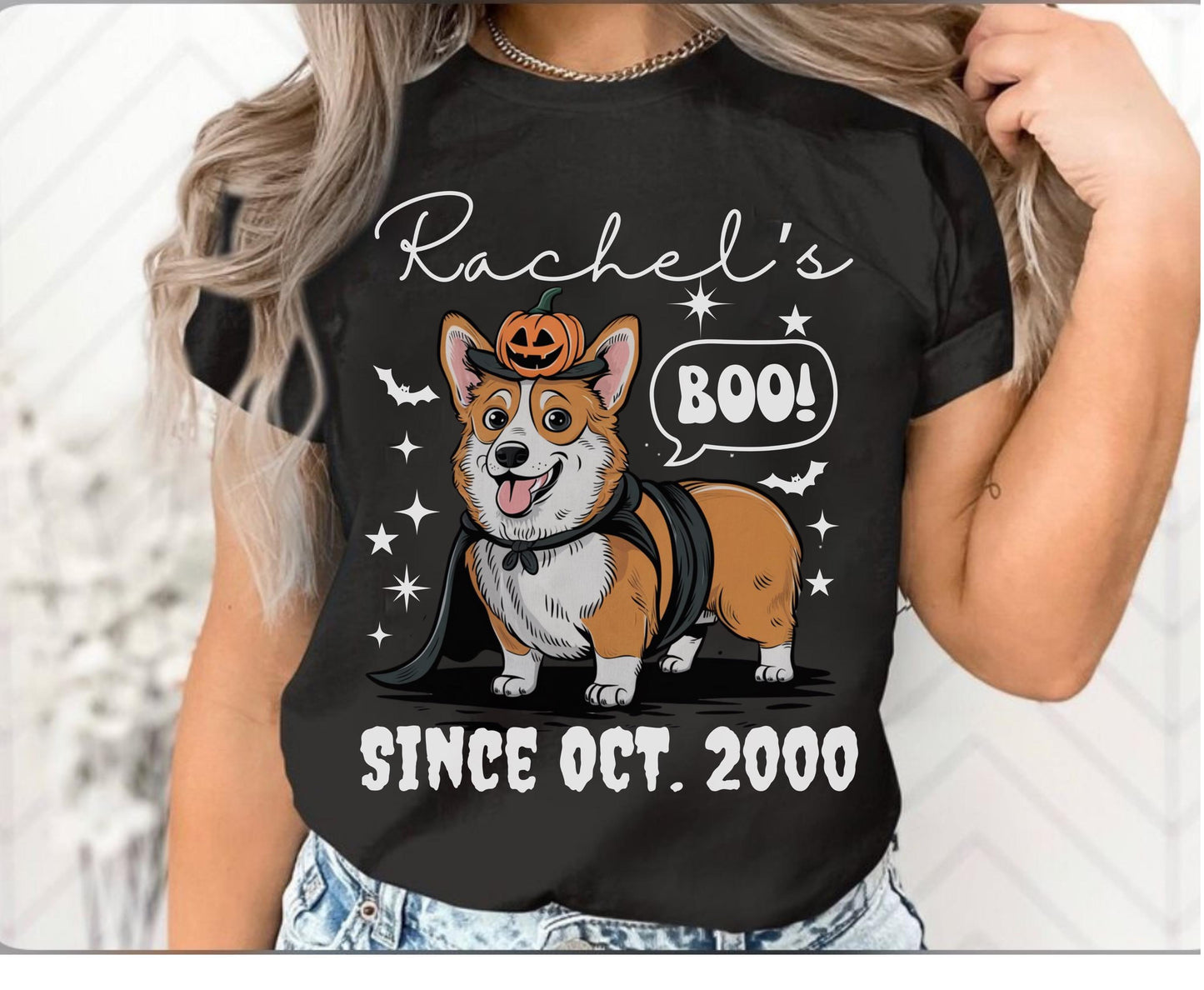 Personalized Corgi Lover Halloween Shirt | Custom Spooky Corgi Mom/Dad Tee Sweatshirt Hoodie