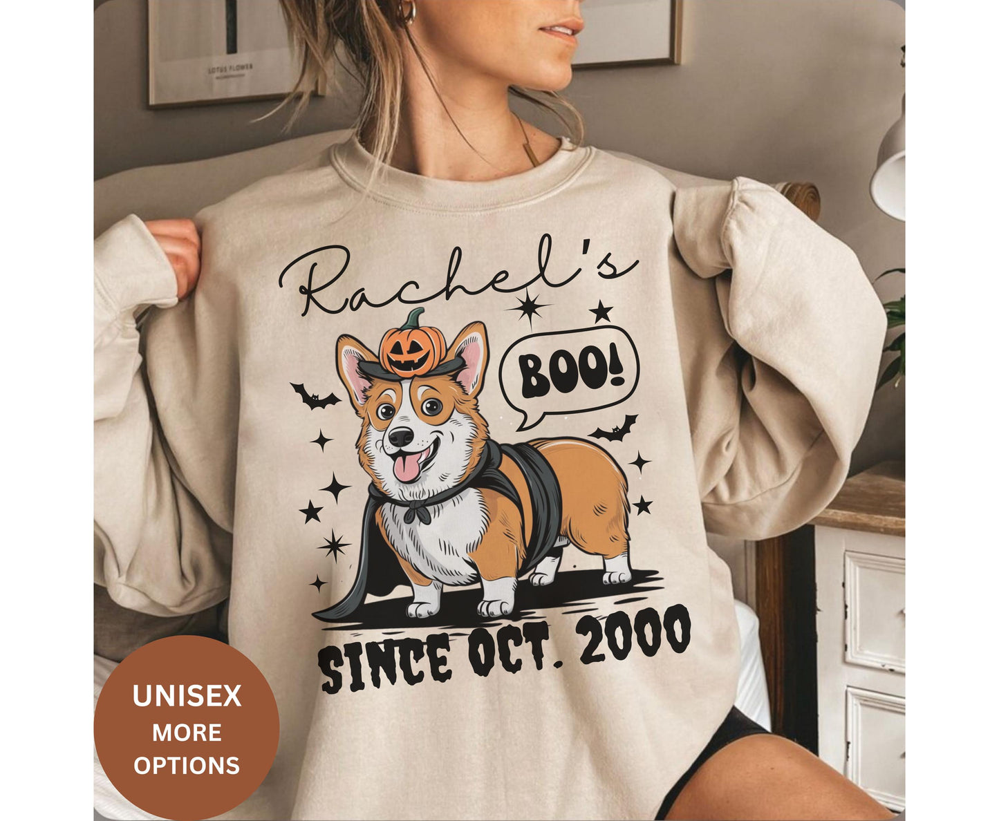 Personalized Corgi Lover Halloween Shirt | Custom Spooky Corgi Mom/Dad Tee Sweatshirt Hoodie