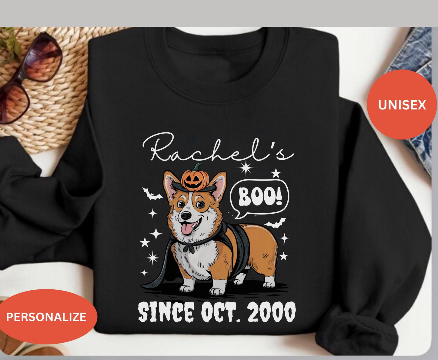 Personalized Corgi Lover Halloween Shirt | Custom Spooky Corgi Mom/Dad Tee Sweatshirt Hoodie