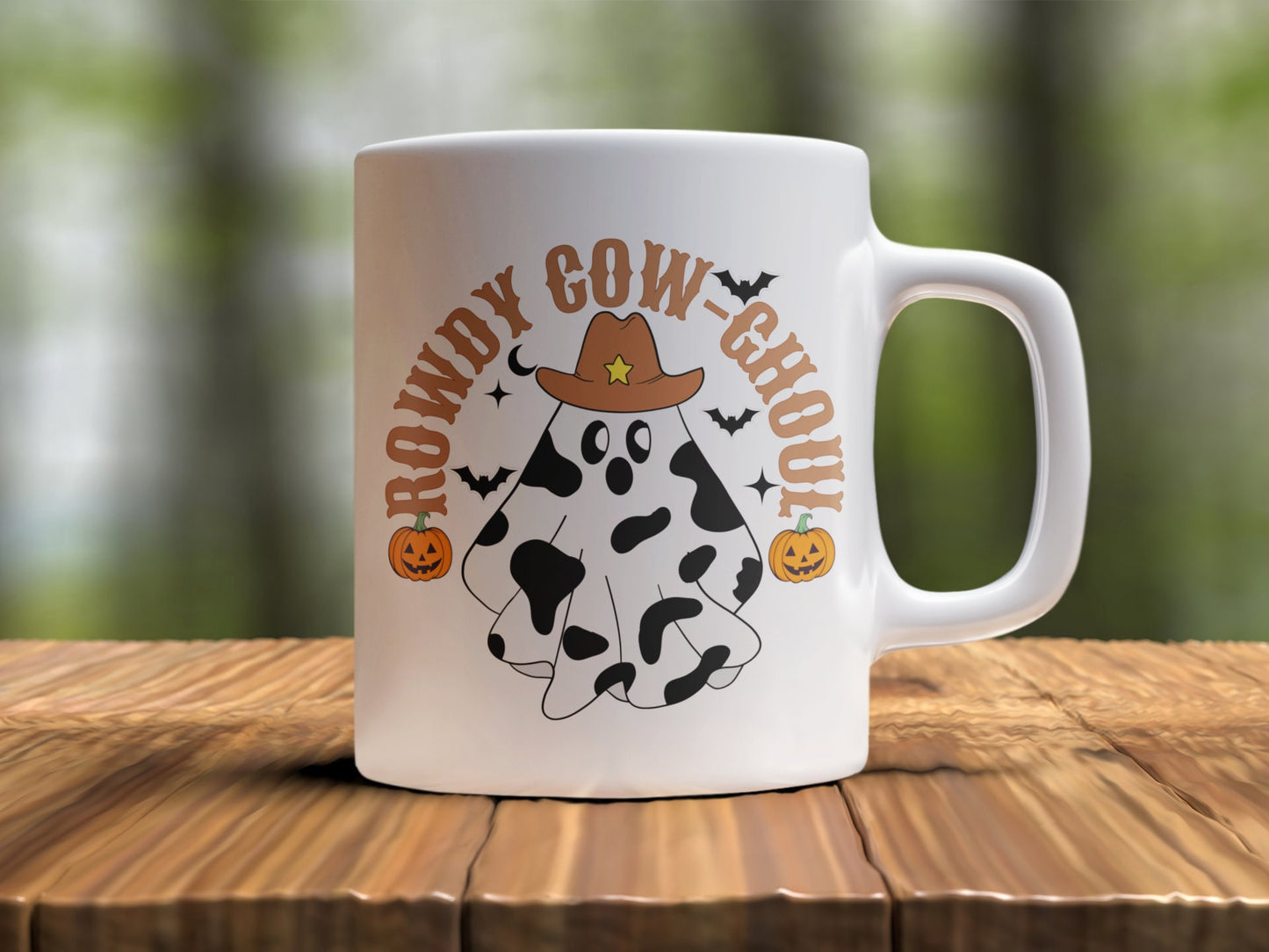 Spooky Cowgirl Halloween Mug ROWDY COW-GHOUL