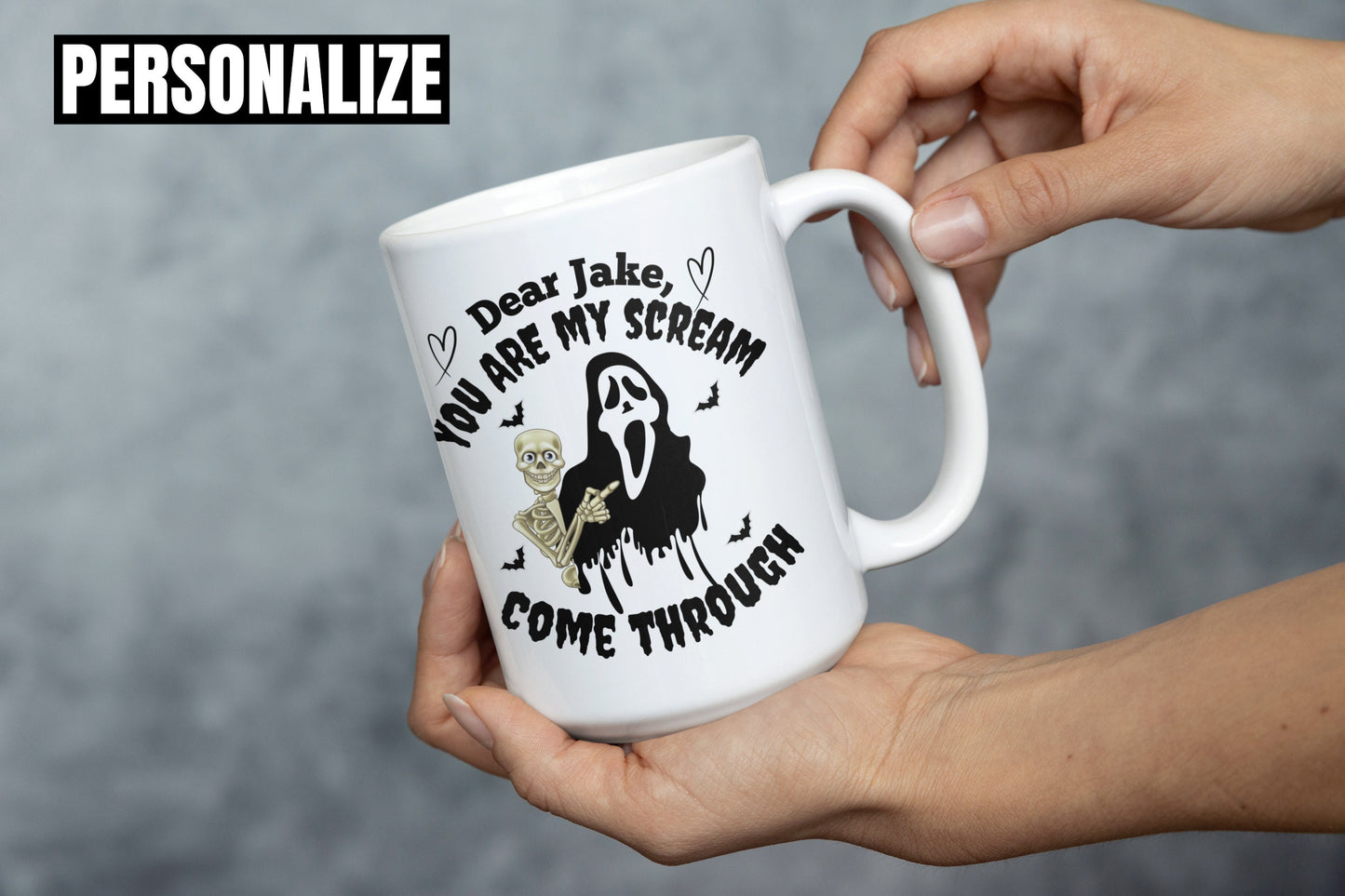 Personalized Halloween Scream mug gift for husband wife Bestie friend boyfriend girlfriend