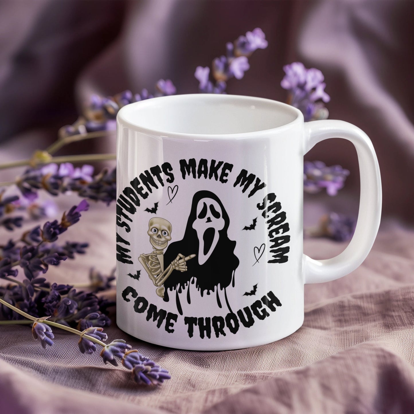 My Students Make My Scream come through HALLOWEEN TEACHER MUG Trendy Spooky Gifts for Teacher Halloween Teacher Mug Funny Teacher fall gifts