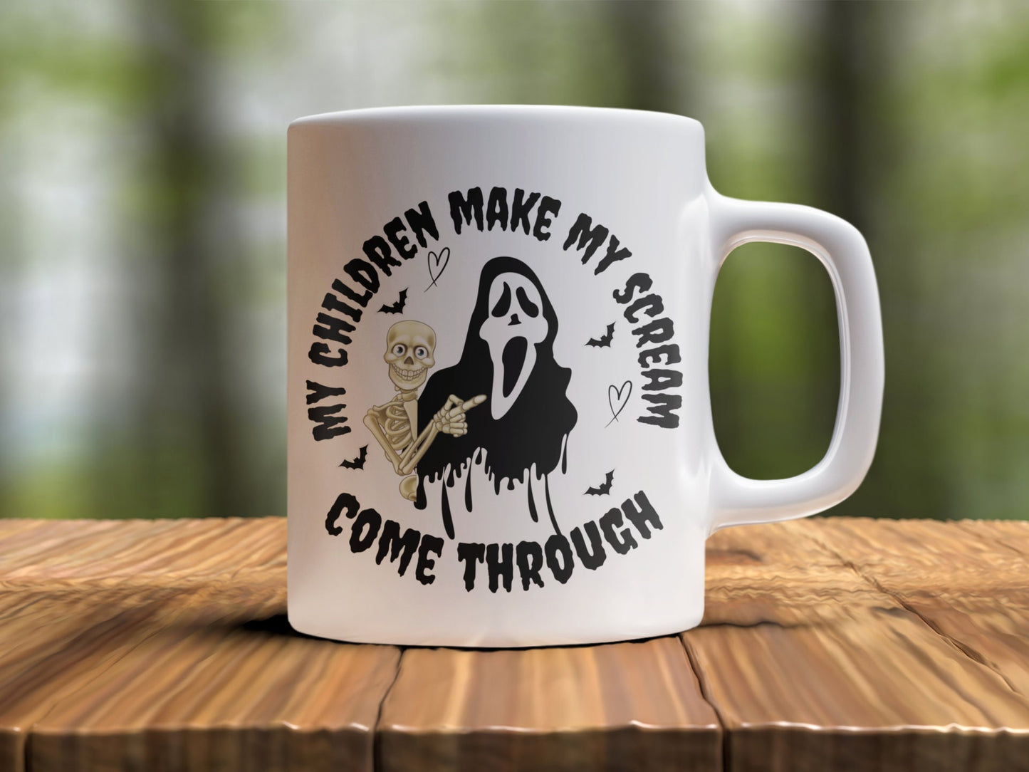 My Children Make My Scream Come Through HALLOWEEN MOM Dad MUG Trendy Halloween Mug Gifts for Parents Halloween Mama Dad Joke Horror Mum Mugs