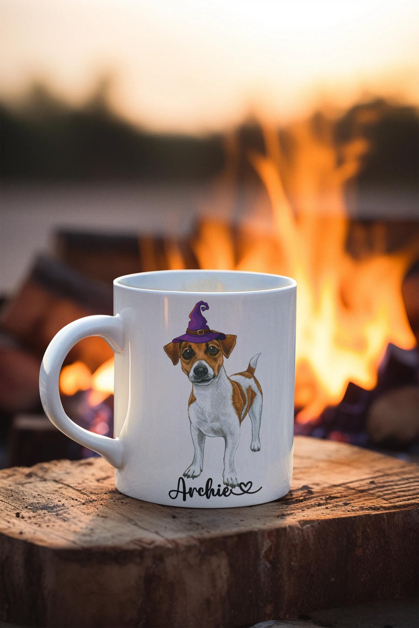 Custom Jack Russell Dog Halloween Coffee Mug, Personalized Jack Russell Gifts for Dog Mom Dad, Dog Lover Halloween Mug Cute Spooky Dog Mugs