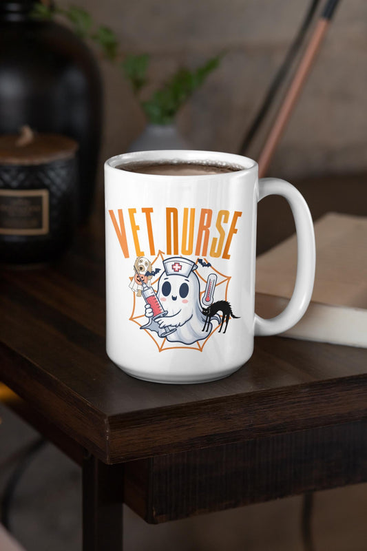 Cute Vet Nurse Halloween Mug Retro Veterinary Nurse Gifts for Men Women Vet Nurse Halloween Mug gifts for him her Veterinary Nurse Halloween