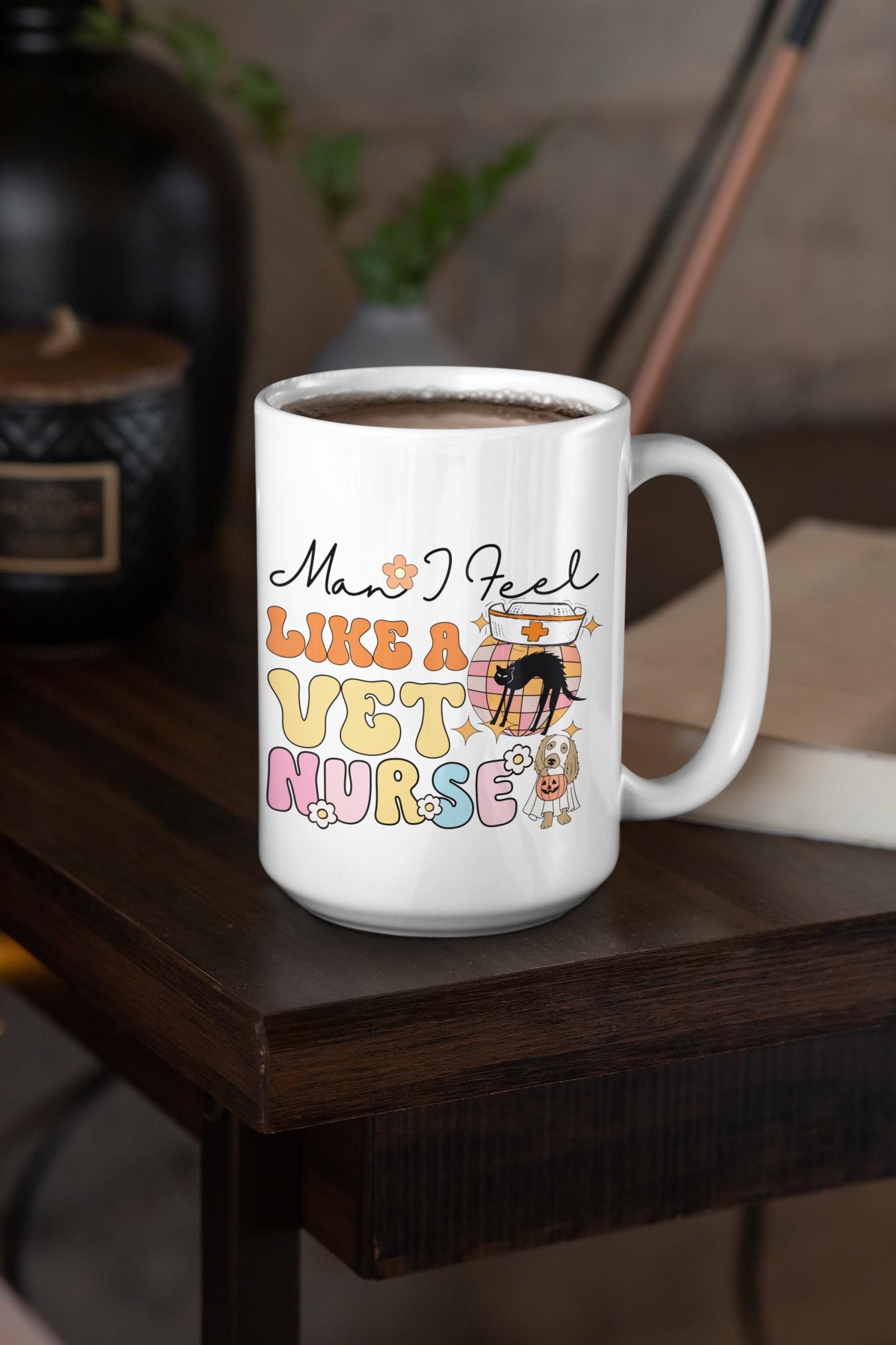 Man I feel like a Vet Nurse Halloween Mug Retro Veterinary Nurse Gifts for Men Women Spooky Vet Halloween Veterinary Nurse Mug gift for her