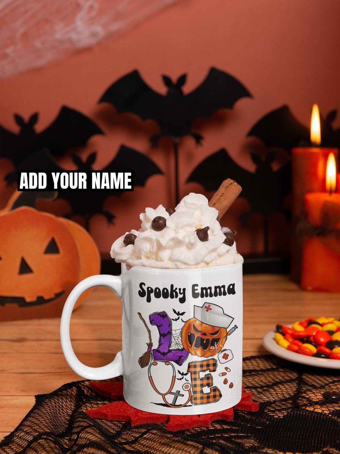 CUSTOM NURSE HALLOWEEN mug gifts for men women Spooky Season Halloween mugs