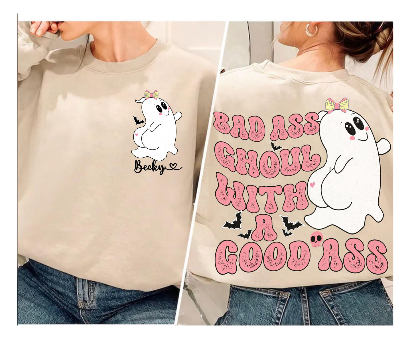 Retro Custom 
 Halloween Shirt Bad ass with a good ass