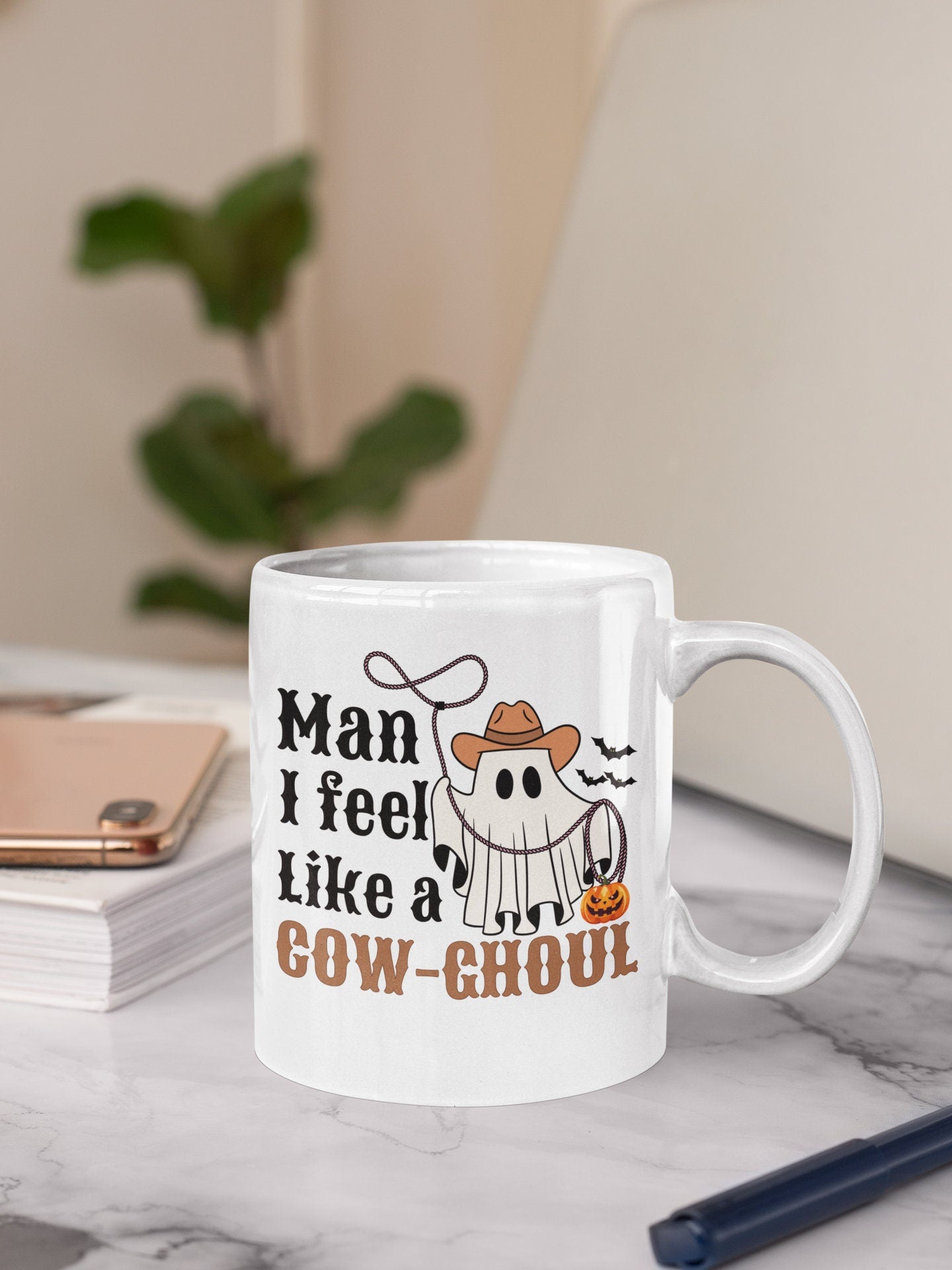 Spooky Cowgirl Halloween Mug I feel like a COW-GHOUL Spooky Cowgirl Halloween Mug gifts for her Fun Cowboy Country Ghoul Mug for men women