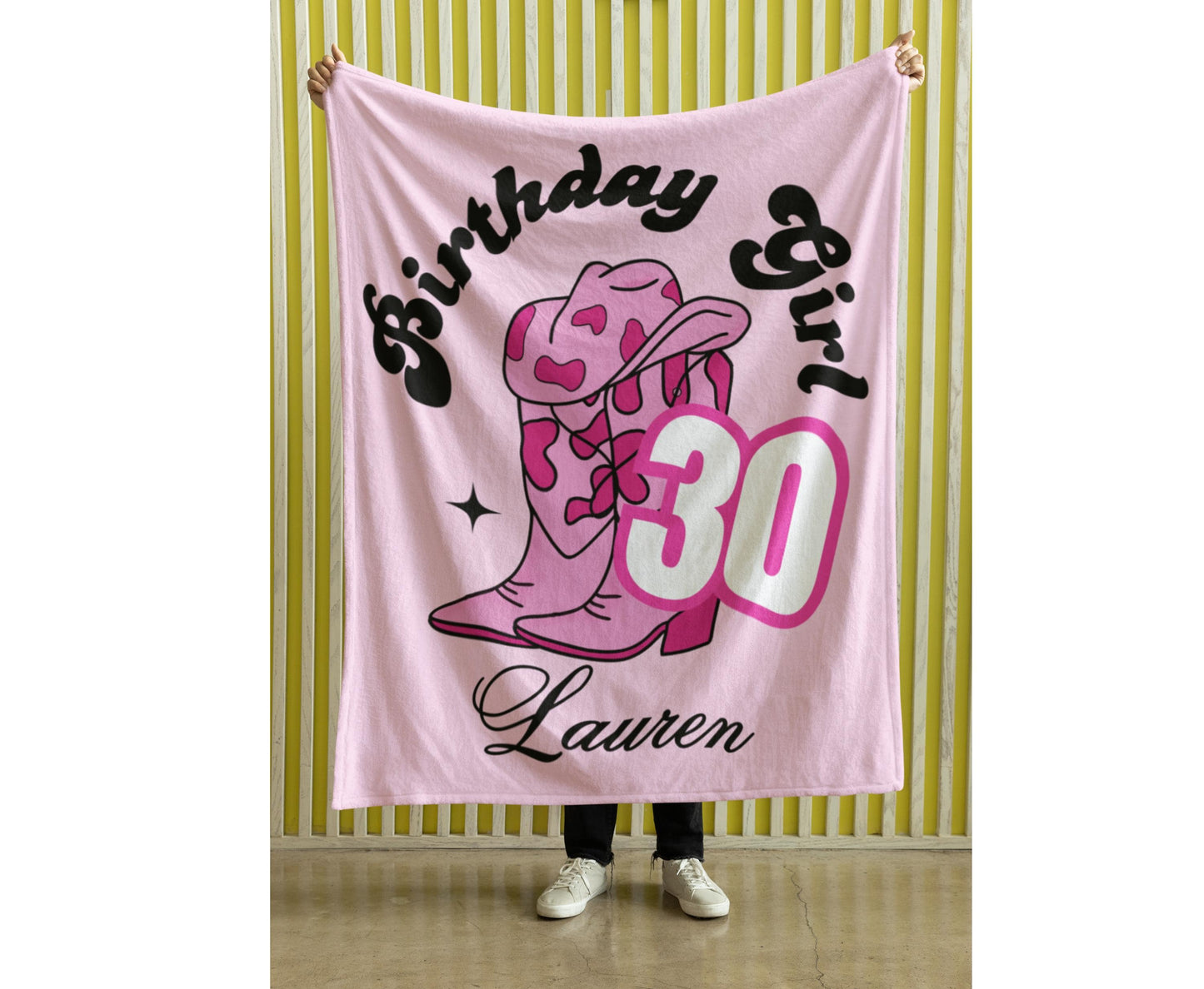 Cowboy themed 20th 30th 40th cowgirl themed blanket for women