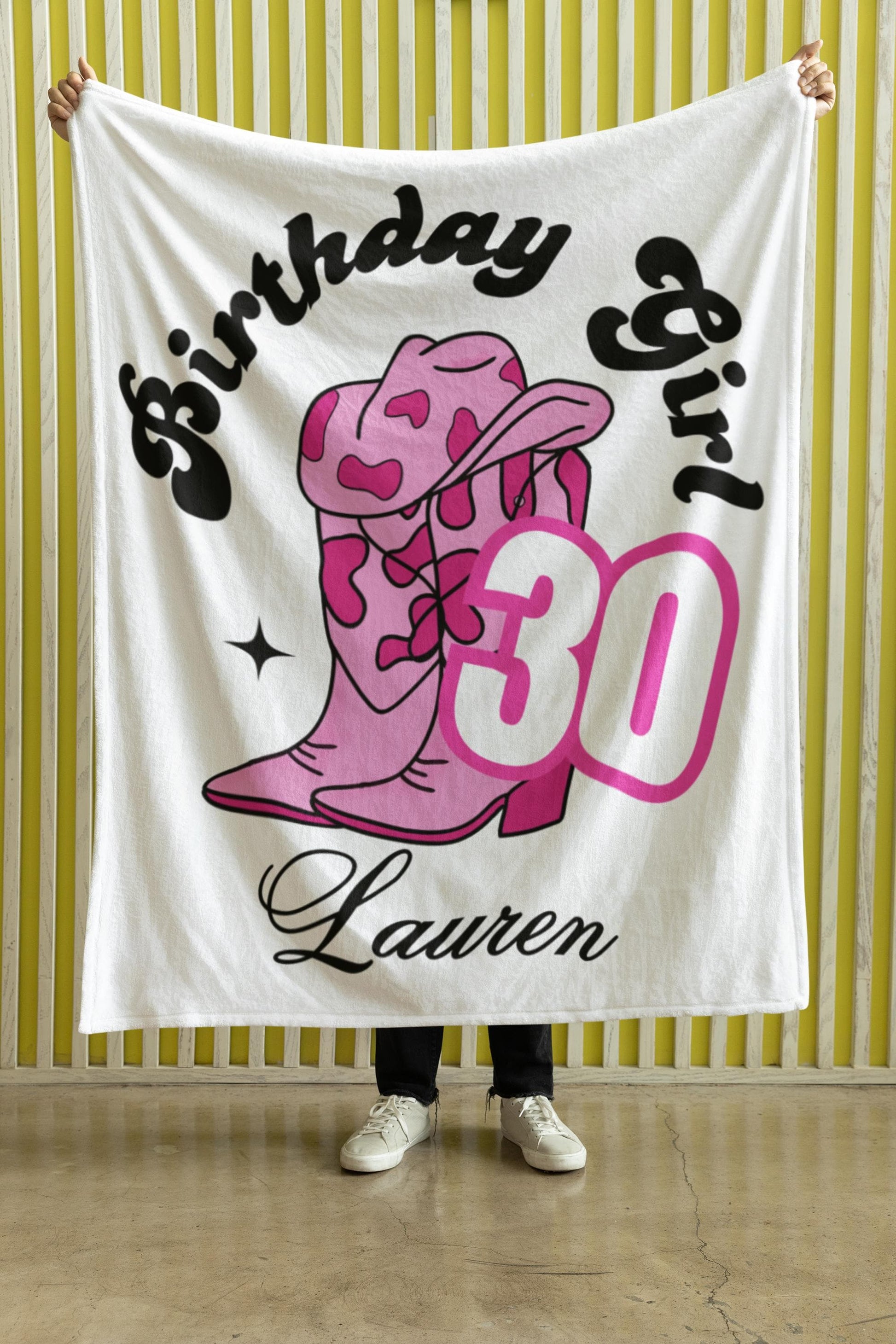 Cowboy themed 20th 30th 40th cowgirl themed blanket for women