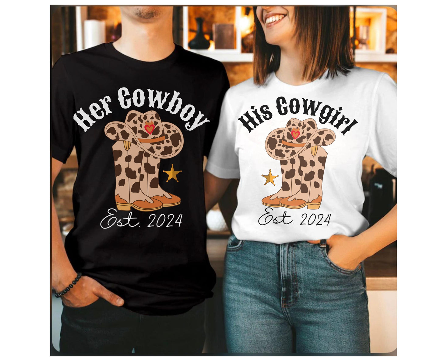 Cowgirl country matching shirt for men women unisex cowgirl tshirt for texas couple