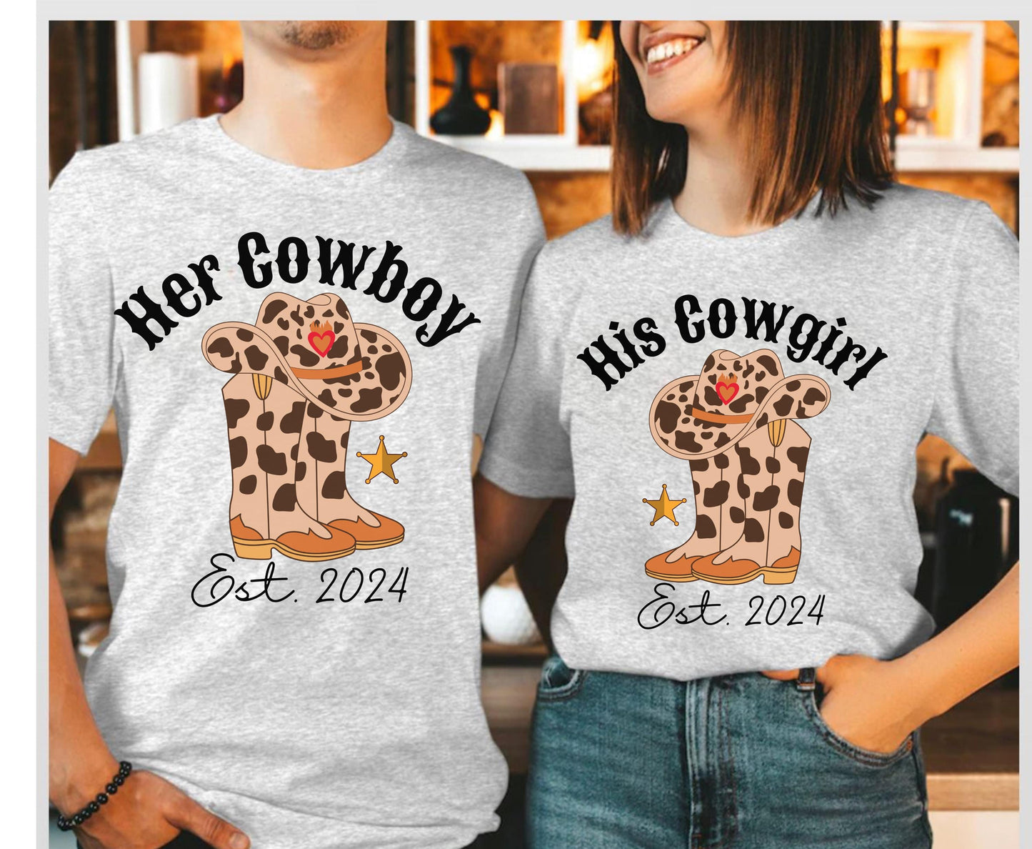 Cowgirl country matching shirt for men women unisex cowgirl tshirt for texas couple