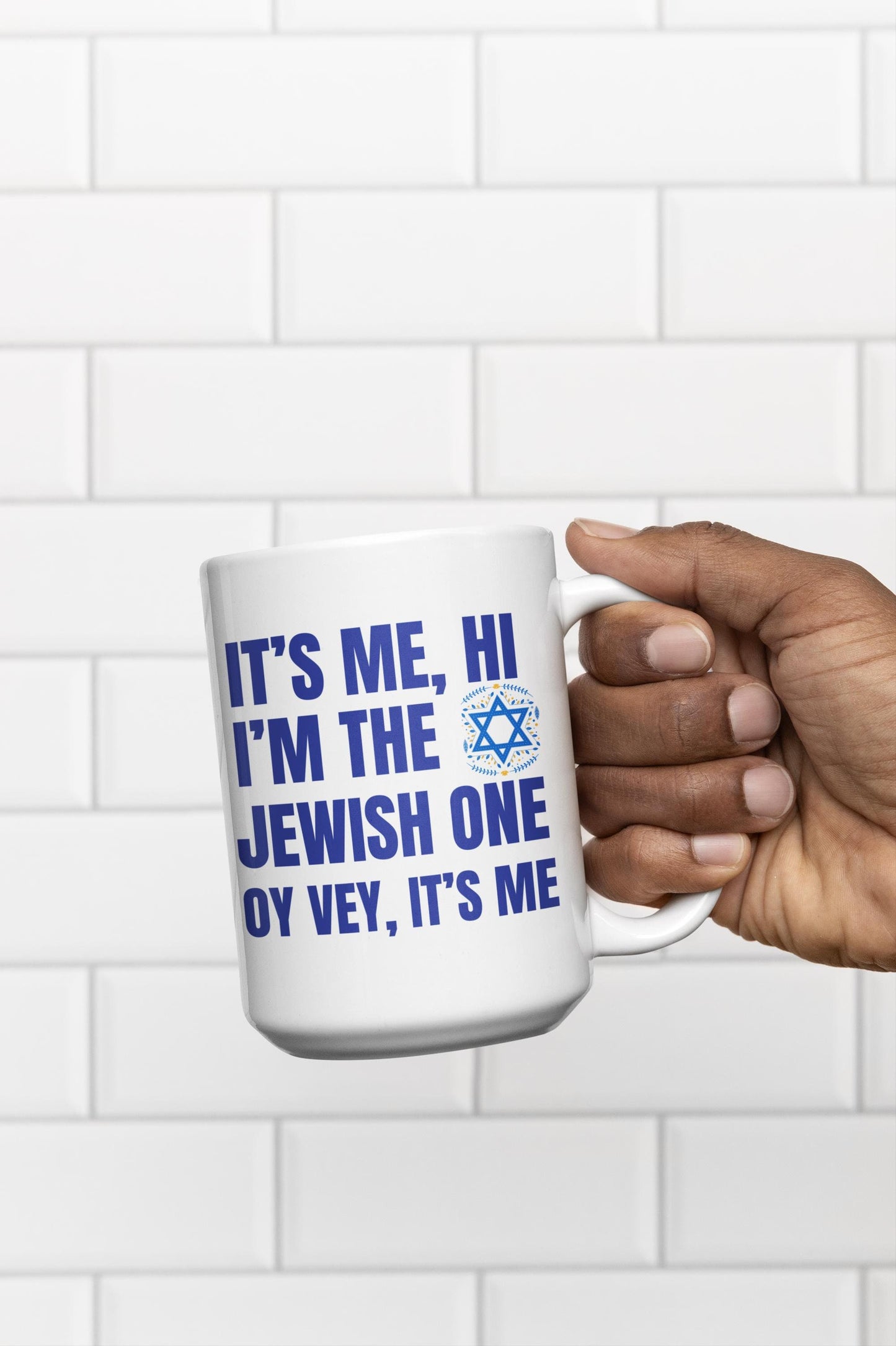 Jewish Hanukkah Mug Gifts for Men Women, It's me Hi im Jewish