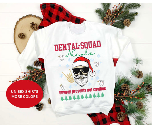 Dental squad christmas shirts for men women dentists