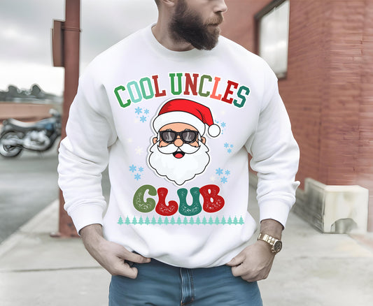 Cool Uncle&#39;s Club Christmas Shirt gift for Uncle Crewneck Winter Sweatshirt Hoodie