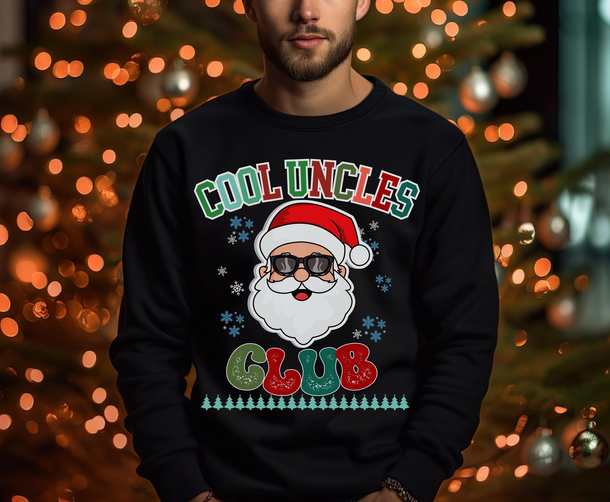 Cool Uncle&#39;s Club Christmas Shirt gift for Uncle Crewneck Winter Sweatshirt Hoodie