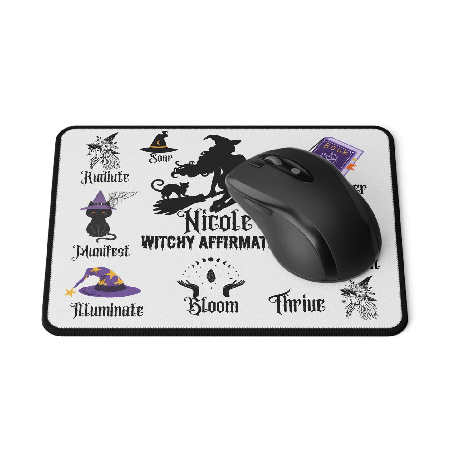 Custom Witch-Themed Affirmation Mouse Pad for her | Non-Slip Magical Desk Decor for Witches & Mystics Witchy Gift Halloween gifts for women