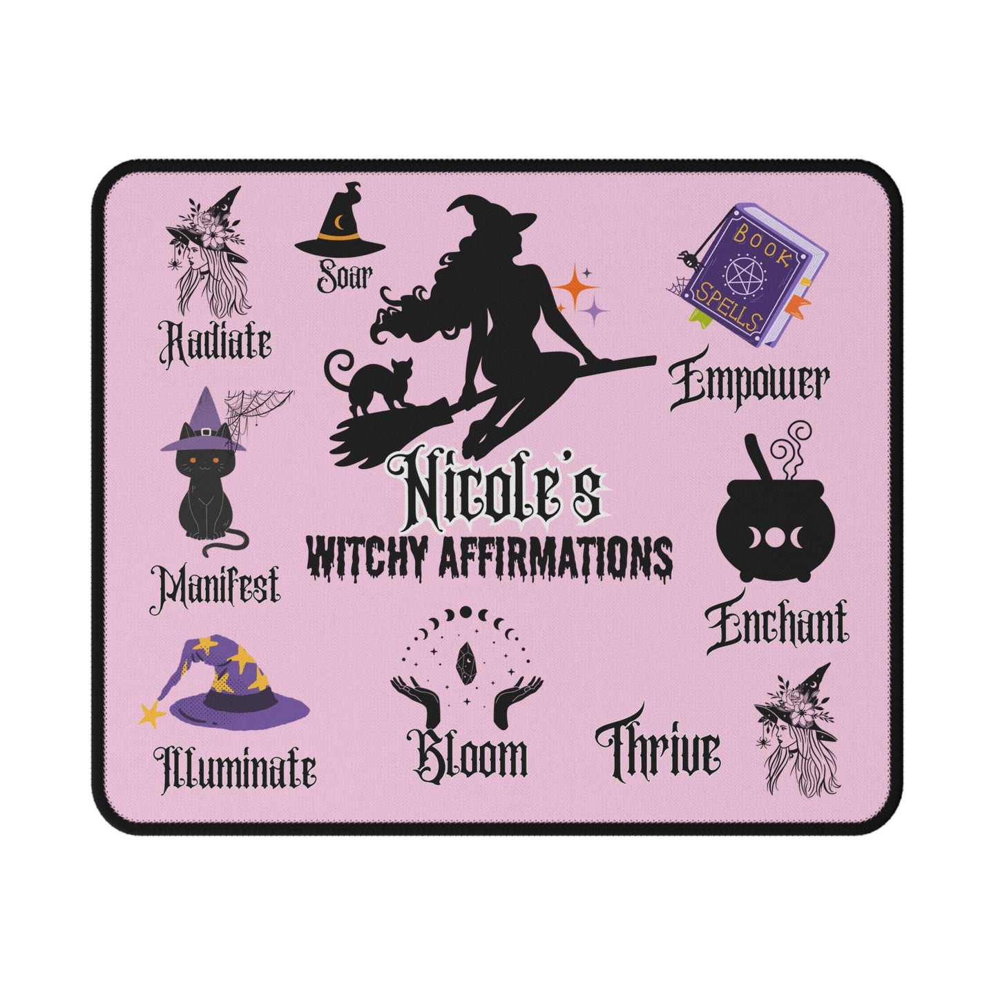 Custom Witch-Themed Affirmation Mouse Pad for her | Non-Slip Magical Desk Decor for Witches & Mystics Witchy Gift Halloween gifts for women