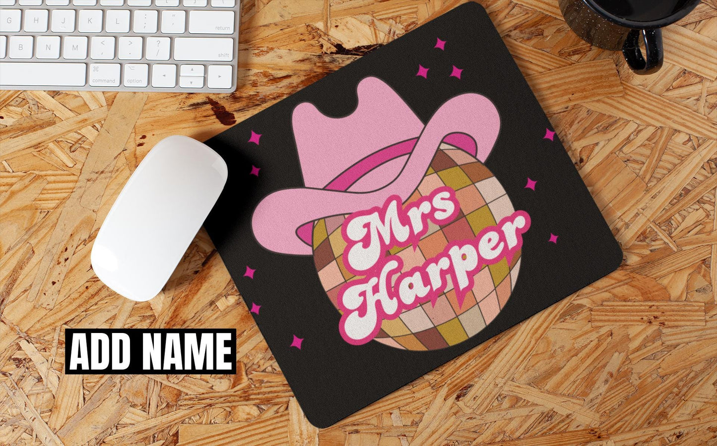 Custom Mrs Cowgirl Disco Mouse Pad gifts for Bride-to-Be Future Mrs Engaged gift Anniversary Gift for her Western Country Wife Birthday Gift