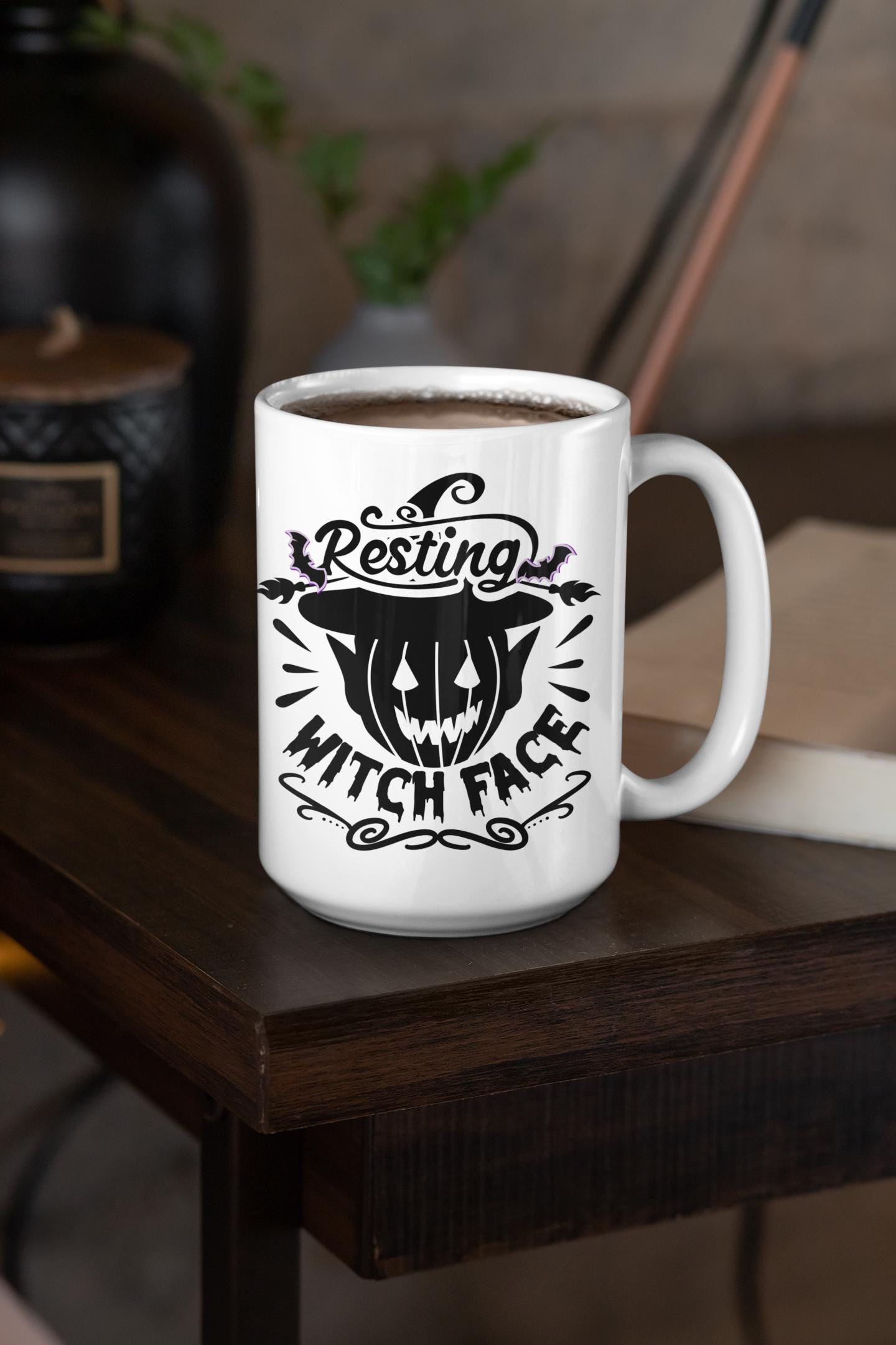 Resting witch face Trendy Halloween Mug gifts for Men Women Dad Mom Son Daughter, Halloween Joke Mugs Spooky season Coffee mugs Horror Mug