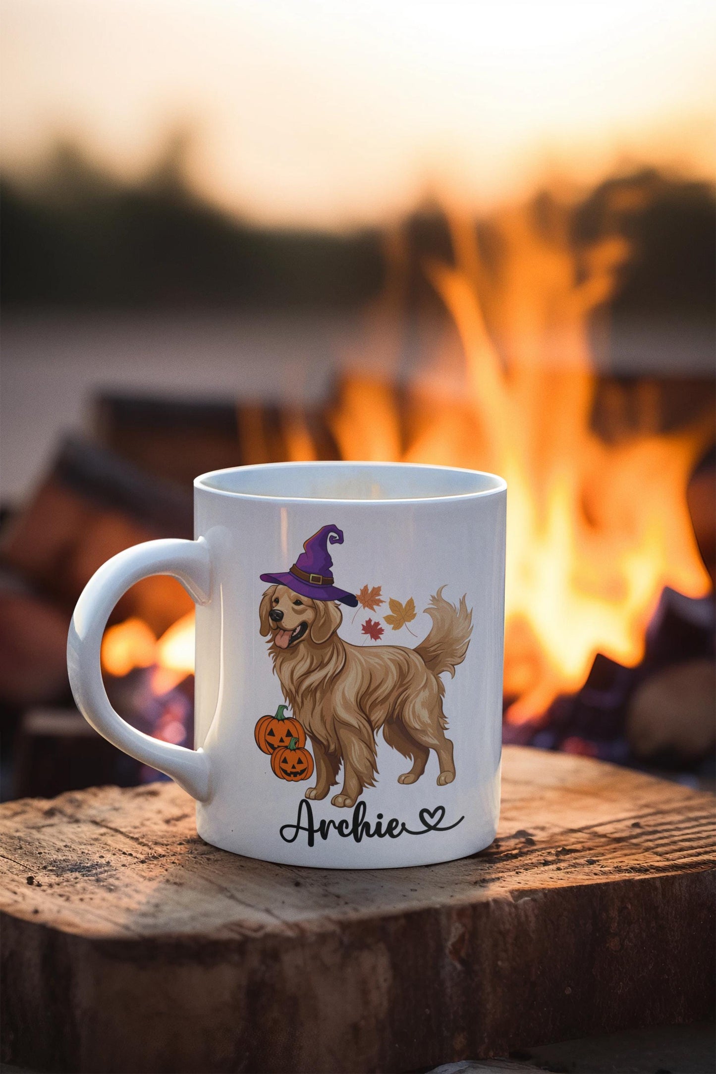 Custom Golden Retriever Dog Halloween Coffee Mug Spooky gifts for Dog Mom Dad