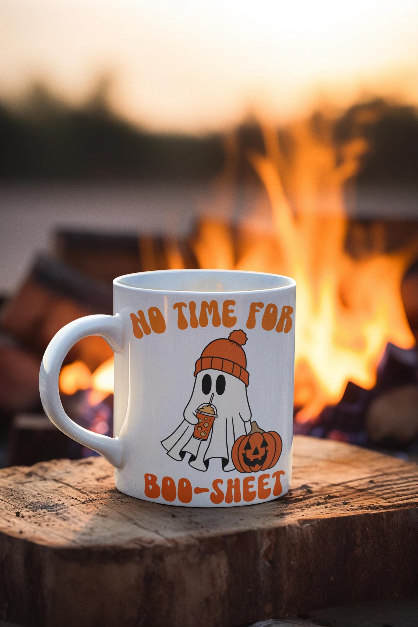 Retro Coffee Mug Gift for Men Women No time for Boo-sheet Spooky Birthday Halloween Coffee Mug Funny Halloween Ghost Ghoul gifts for him her